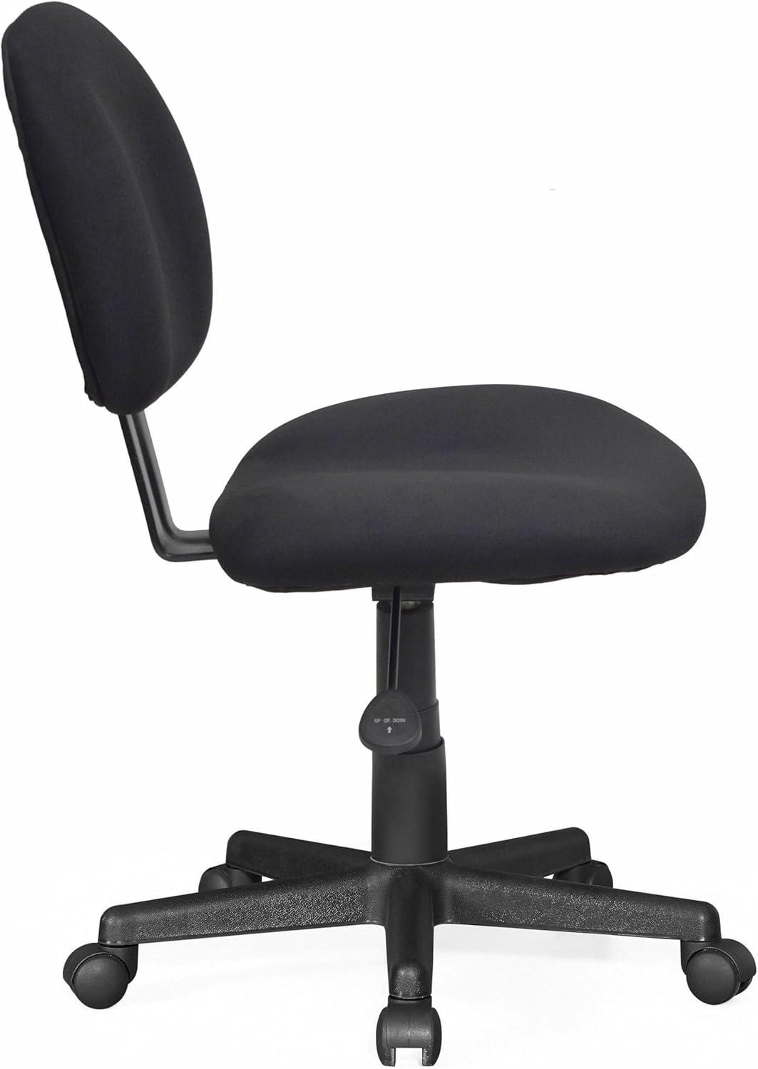 Black Adjustable Swivel Task Chair with Fabric Seat