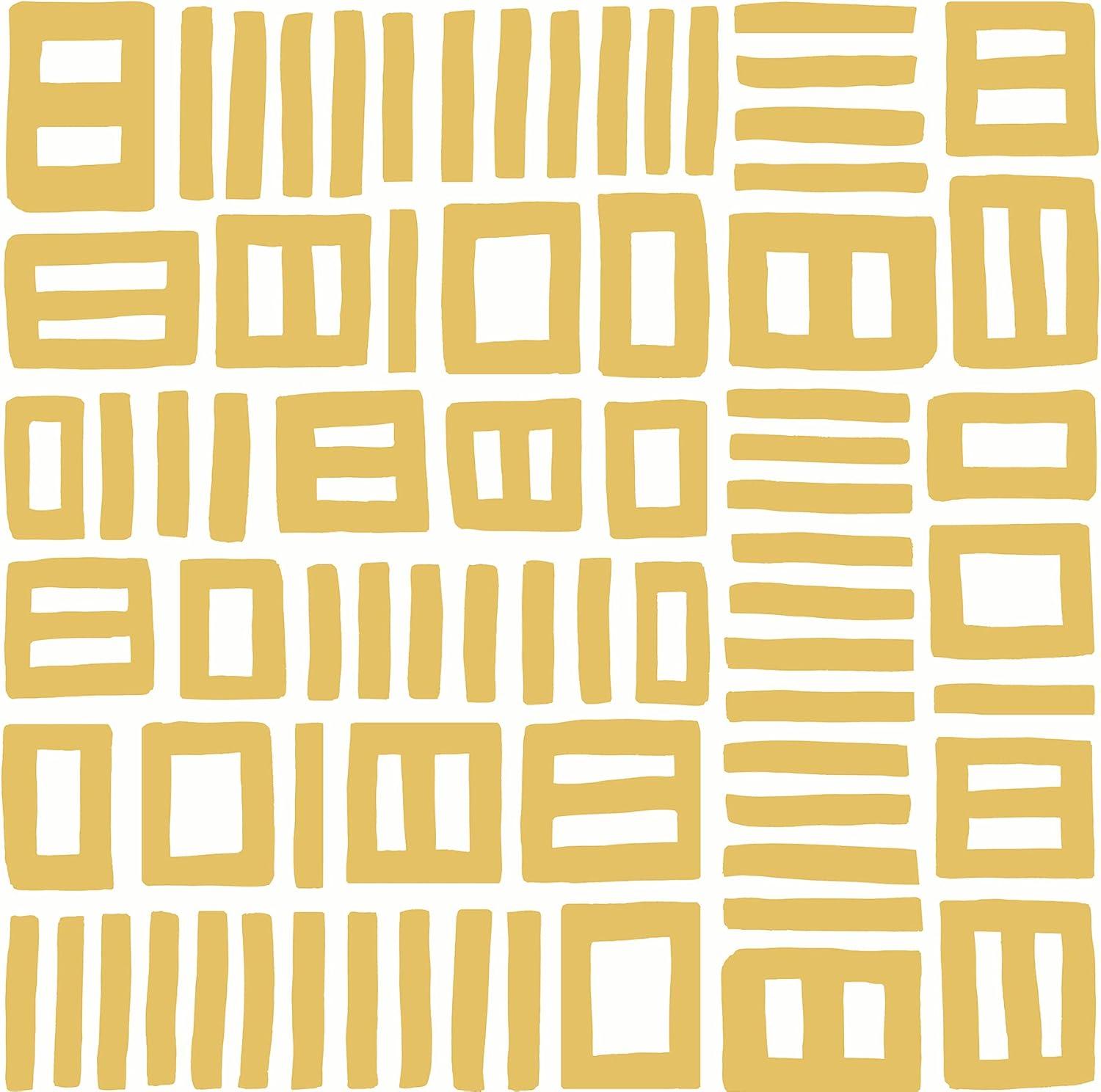 Yellow Geometric Self-Adhesive Peel & Stick Wallpaper Roll