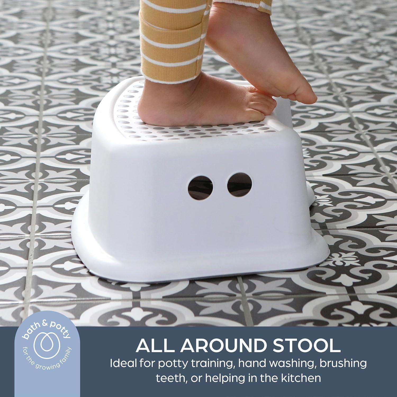 Step Stool Gray Dotted Toilet Training Aid for Toddlers with Non-slip Base