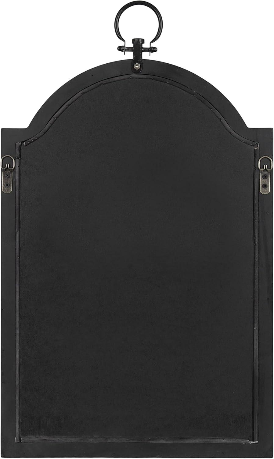 Kate & Laurel All Things Decor 18"x30" Ohara Arch Wall Mirror Black : Traditional Style, Rounded Top, Wall Mounted