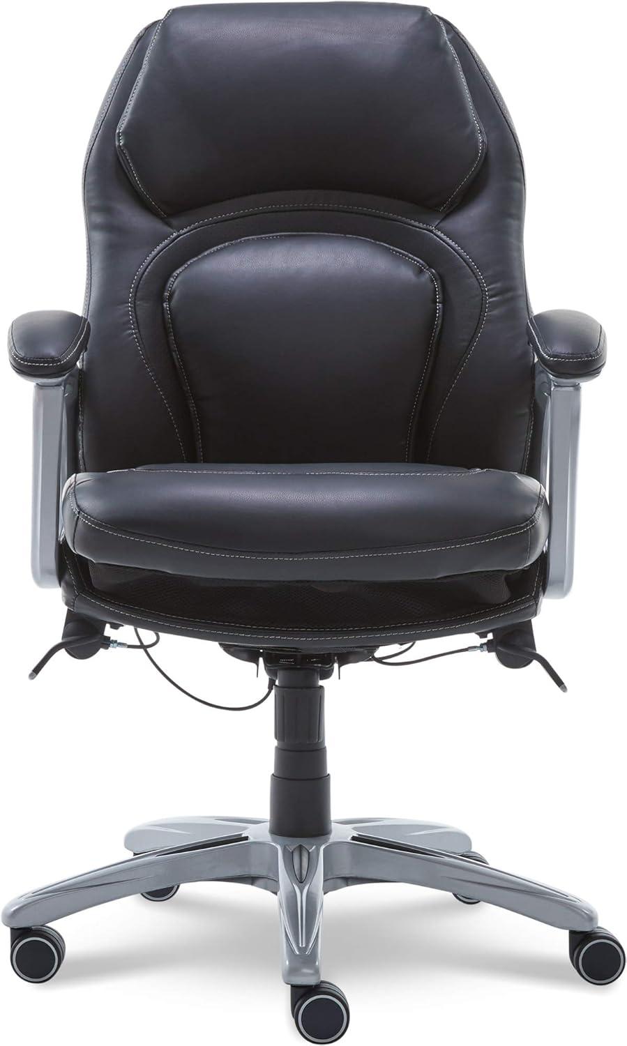 Black Bonded Leather Ergonomic Executive Swivel Chair