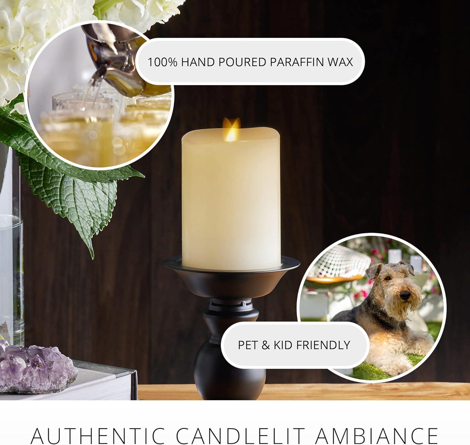 Ivory Matte Flameless LED Pillar Candle with Timer