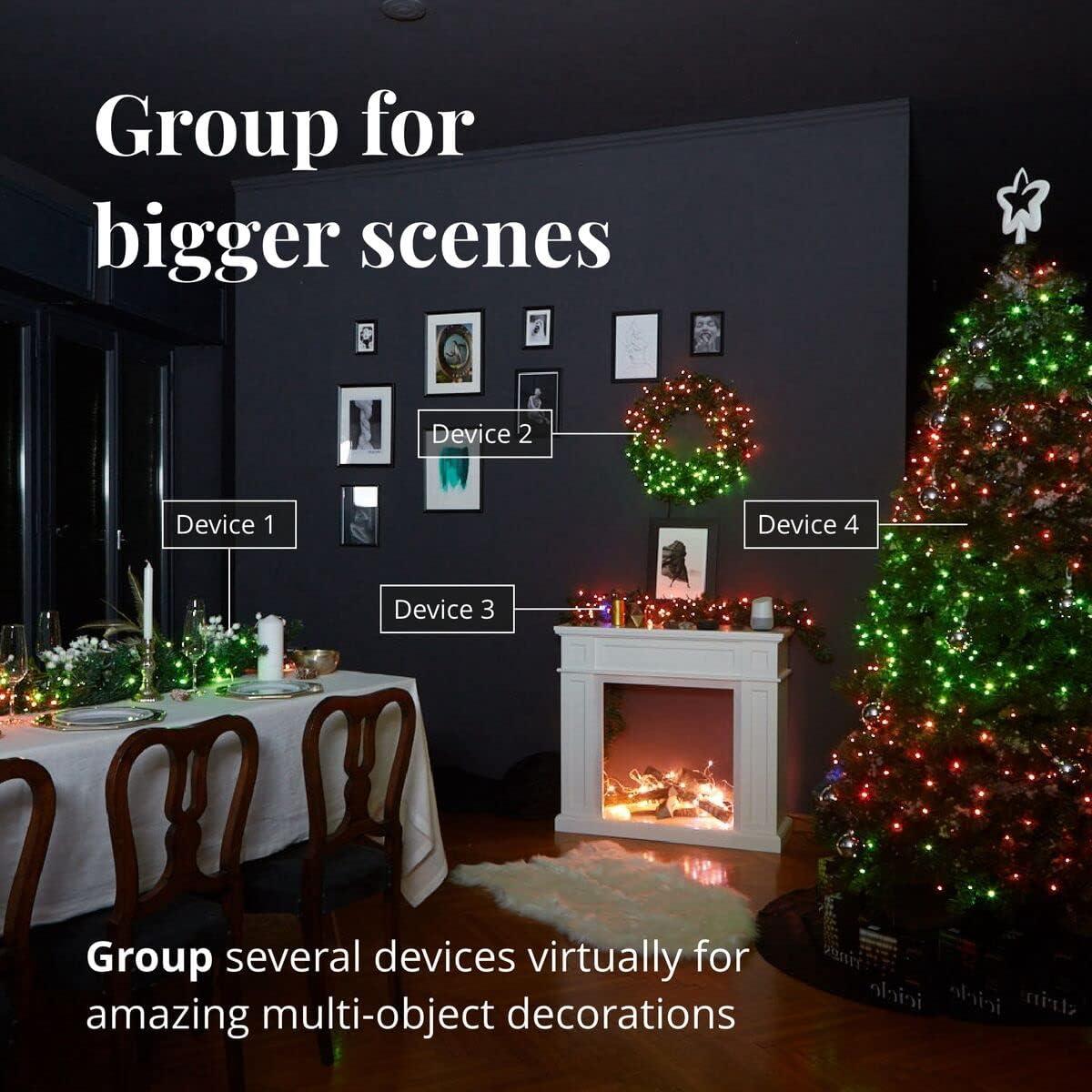 Twinkly App-Controlled 157.5ft Smart String LED Lights with 600 RGB+W LEDs - WiFi & Bluetooth Connectivity, Sync with Music, Indoor/Outdoor Use (IP44), Compatible with Google Assistant & Amazon Alexa