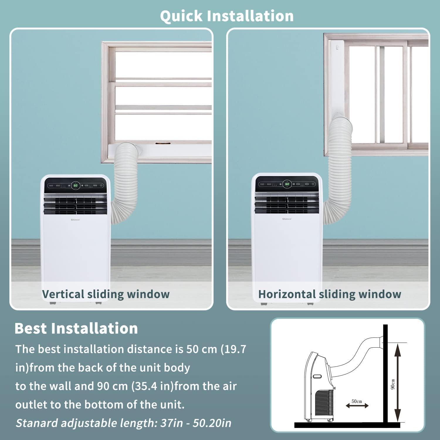 Shinco 12,000 BTU White Portable Air Conditioner with Remote