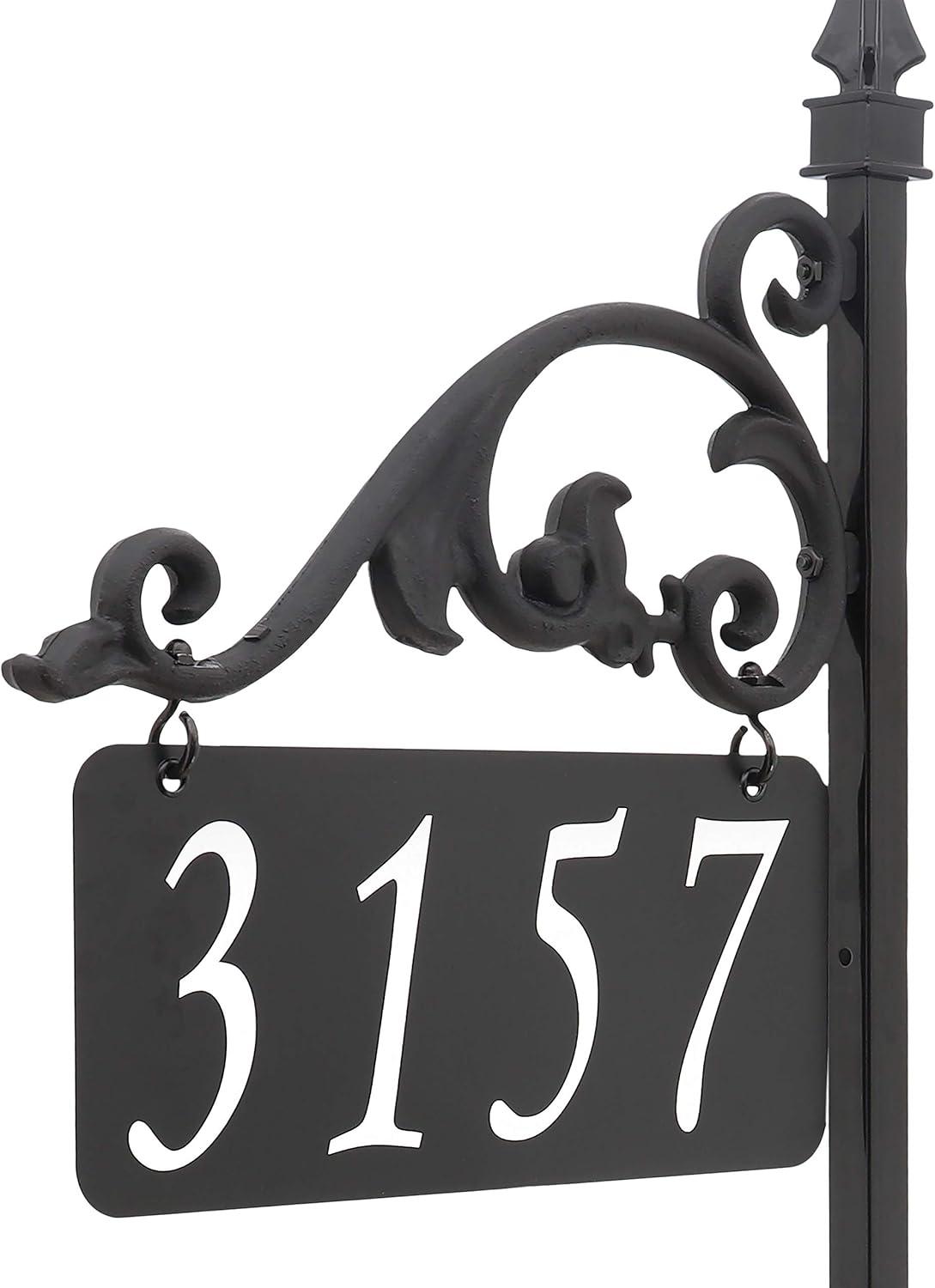 Address America USA Handcrafted Annandale Double-Sided Reflective Address Sign - 30" Pole