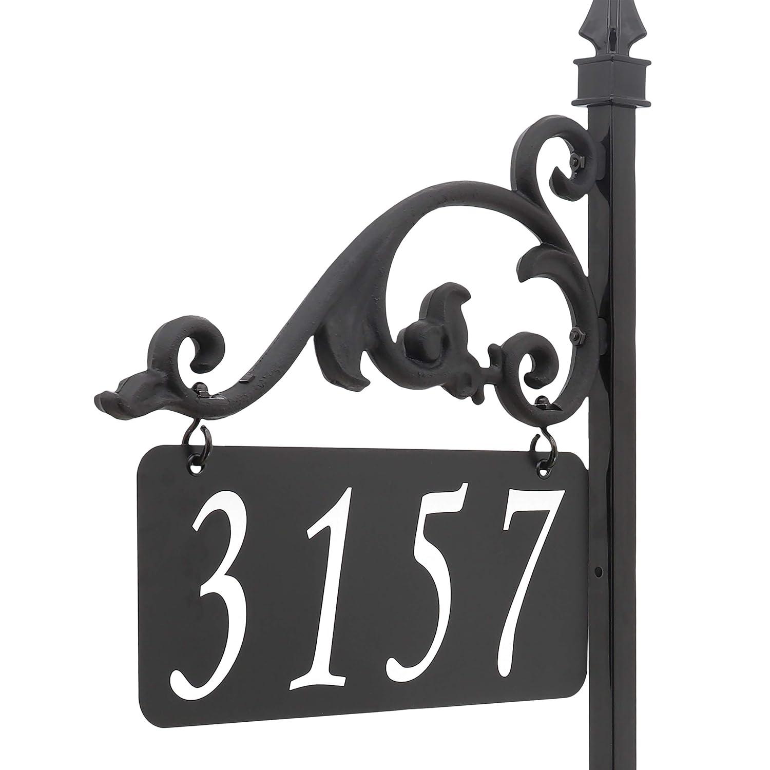Address America USA Handcrafted Annandale Double-Sided Reflective Address Sign - 30" Pole