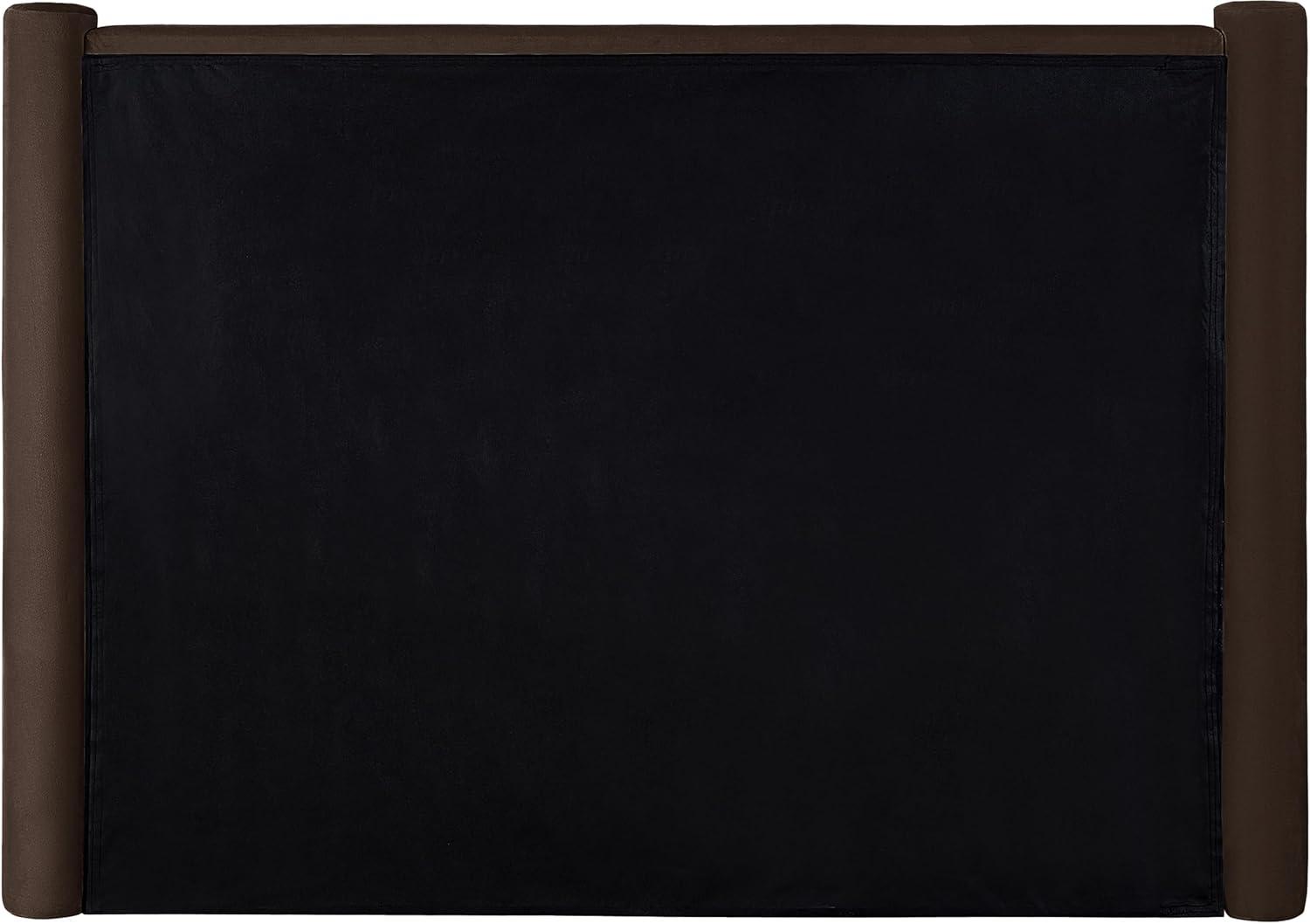 Meridian Furniture B1298Brown-Q Elias Collection Modern | Contemporary Queen Bed with Soft Brown Velvet, Solid Wood Inner Frame, 73.5" W x 88.5" D x 52" H, Brown, Queen