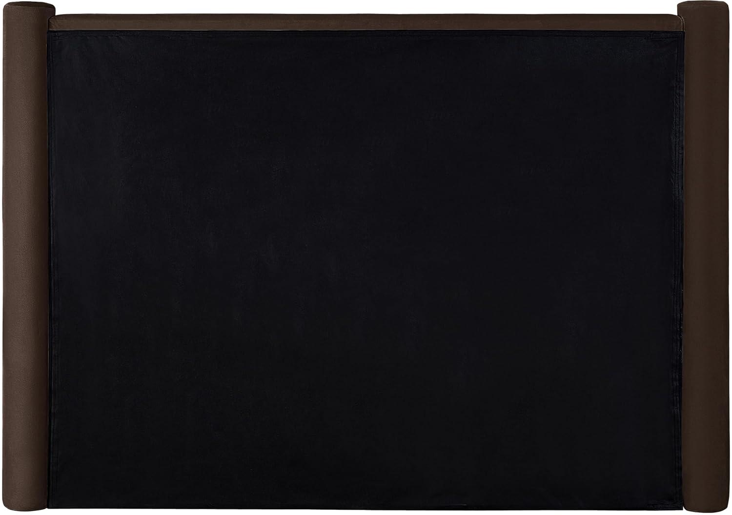 Meridian Furniture B1298Brown-Q Elias Collection Modern | Contemporary Queen Bed with Soft Brown Velvet, Solid Wood Inner Frame, 73.5" W x 88.5" D x 52" H, Brown, Queen