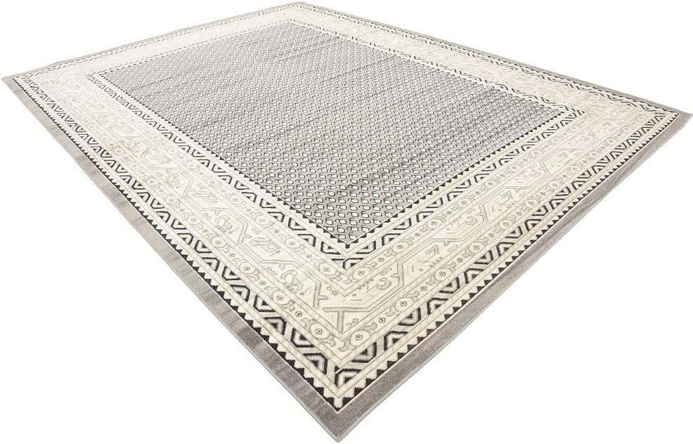 Gray Flat Woven Synthetic 9' x 12' Rectangular Area Rug