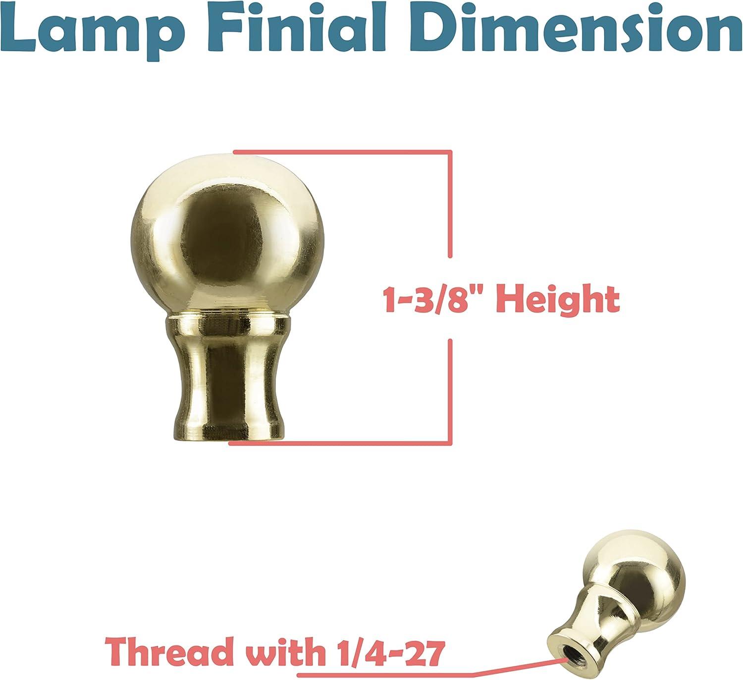 Brass Plated Steel Lamp Finial Set of 2