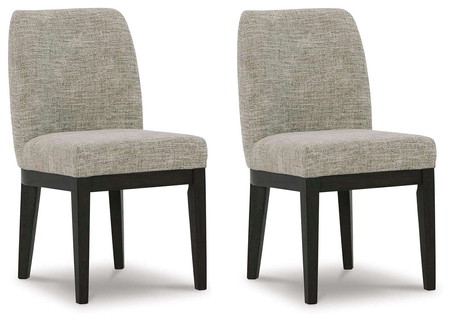 Signature Design by Ashley Burkhaus Traditional Upholstered Dining Chair, Set of 2, Dark Brown