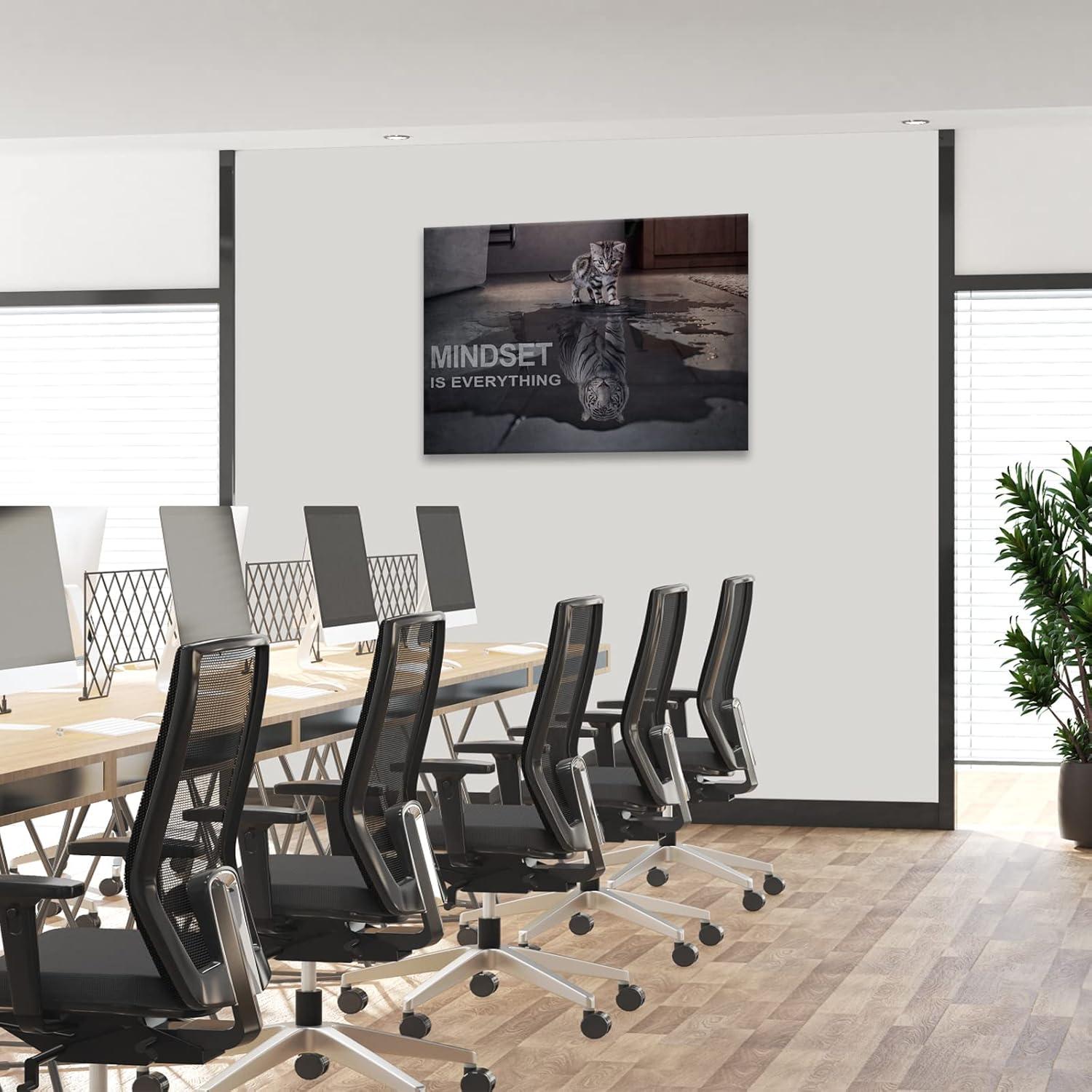 POSTER Mindset Is Everything Cat/Tiger Leader Motivational Inspirational Prevocational Life Action Success Quote Print Poster Wall Art Picture-UNFRAMED