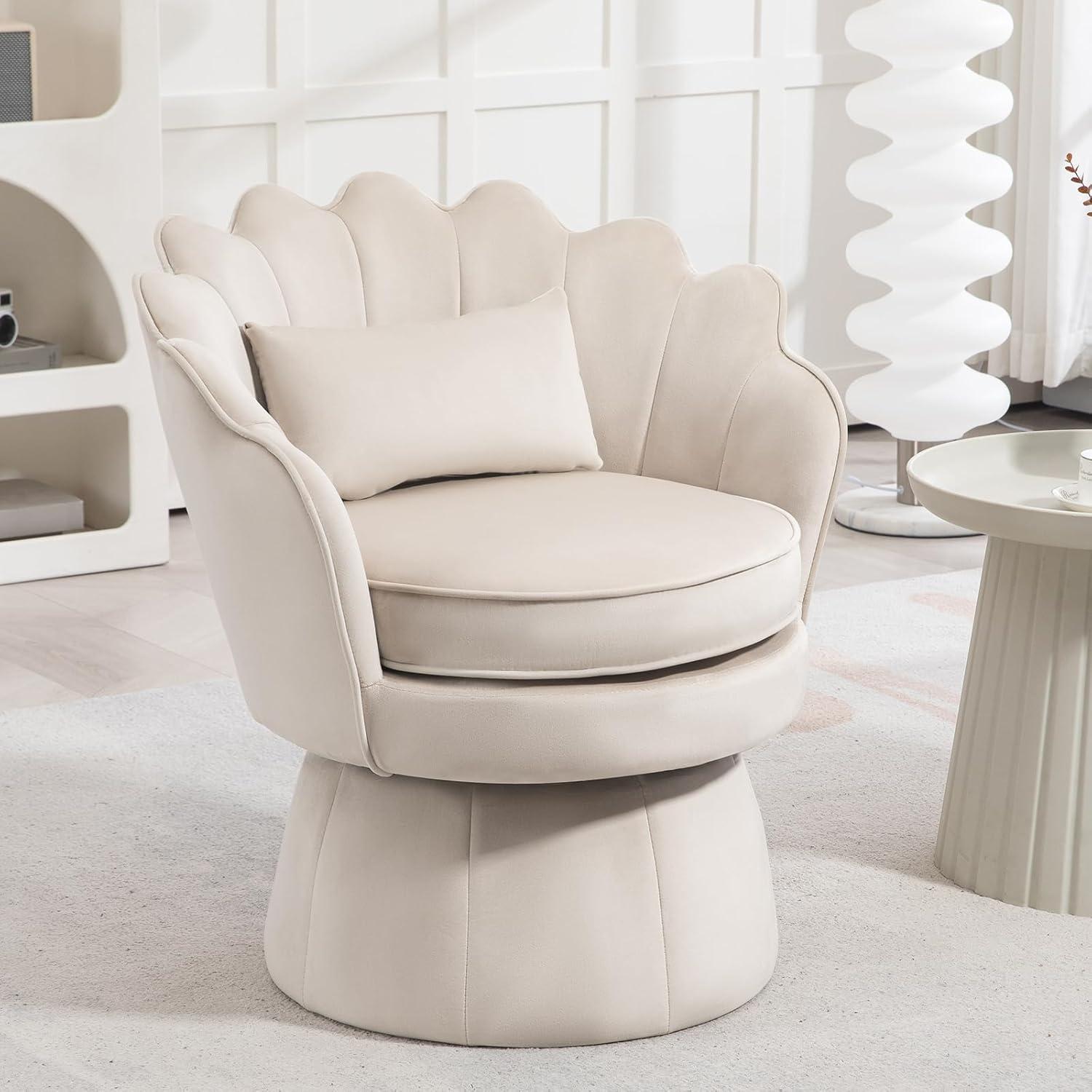 House of Hampton® Upholstered Velvet Swivel Barrel Accent Chair (Set of 2)