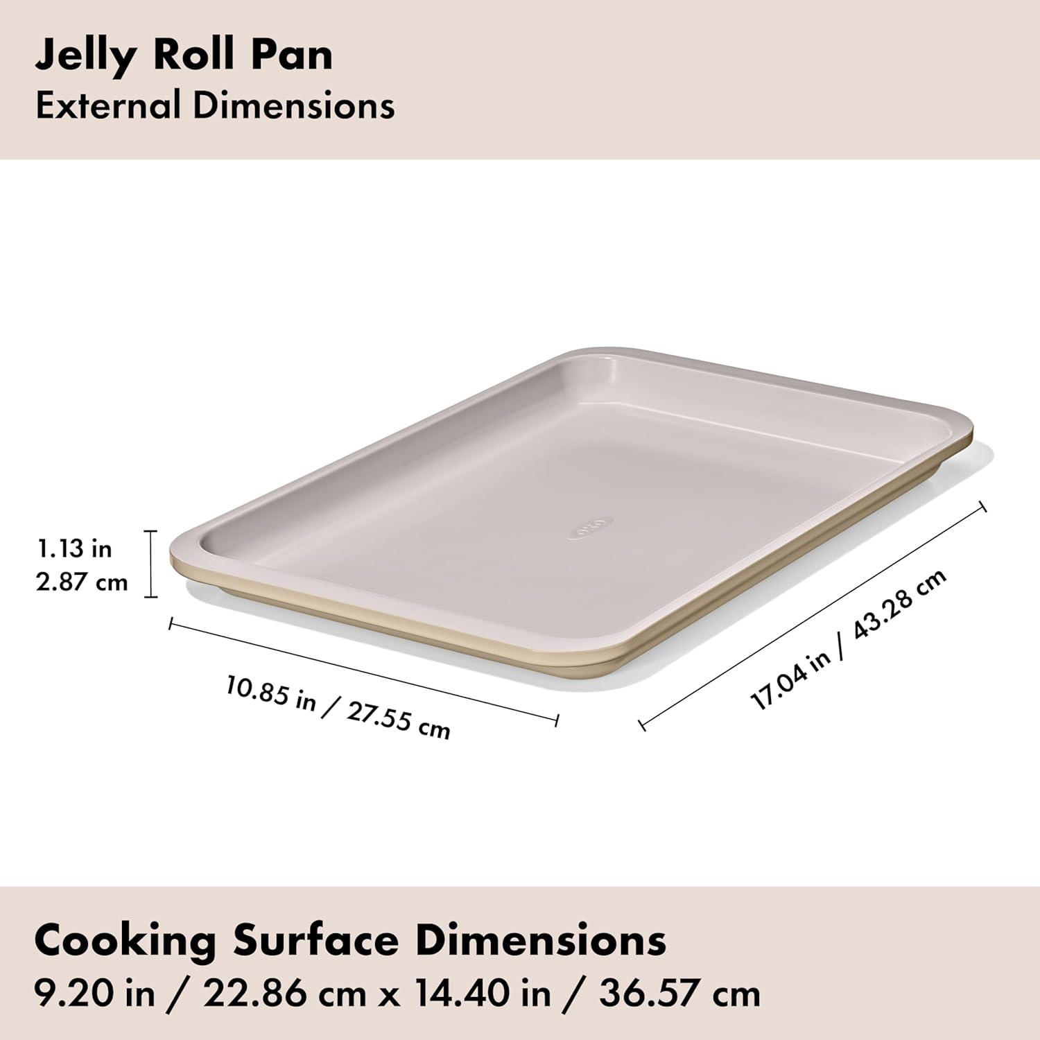 Non-Stick Ceramic Coated Metal Jelly Roll Pan in Biscuit