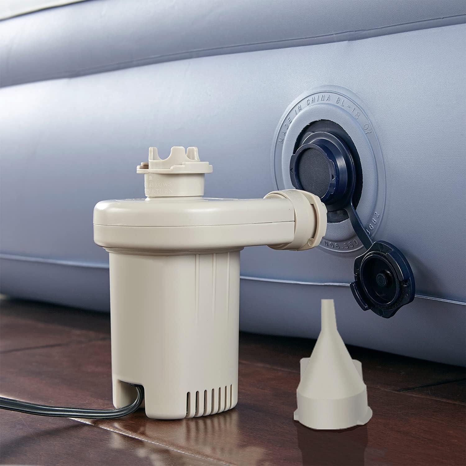 Thomasville Lumbar Lift 12" Queen Tri-Zone Support Raised Air Bed Mattress, Powerful Express Pump