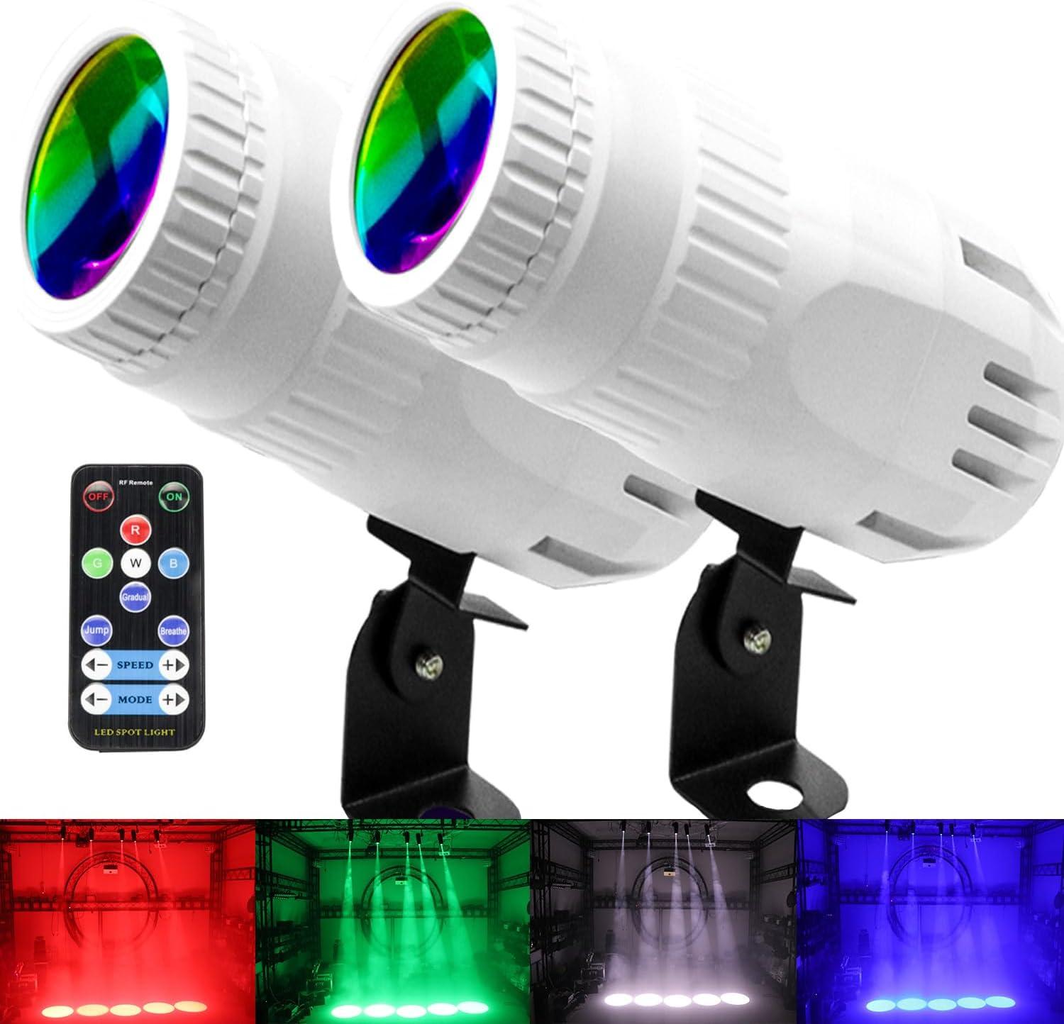 White Mini RGBW LED Spotlight with Remote Control