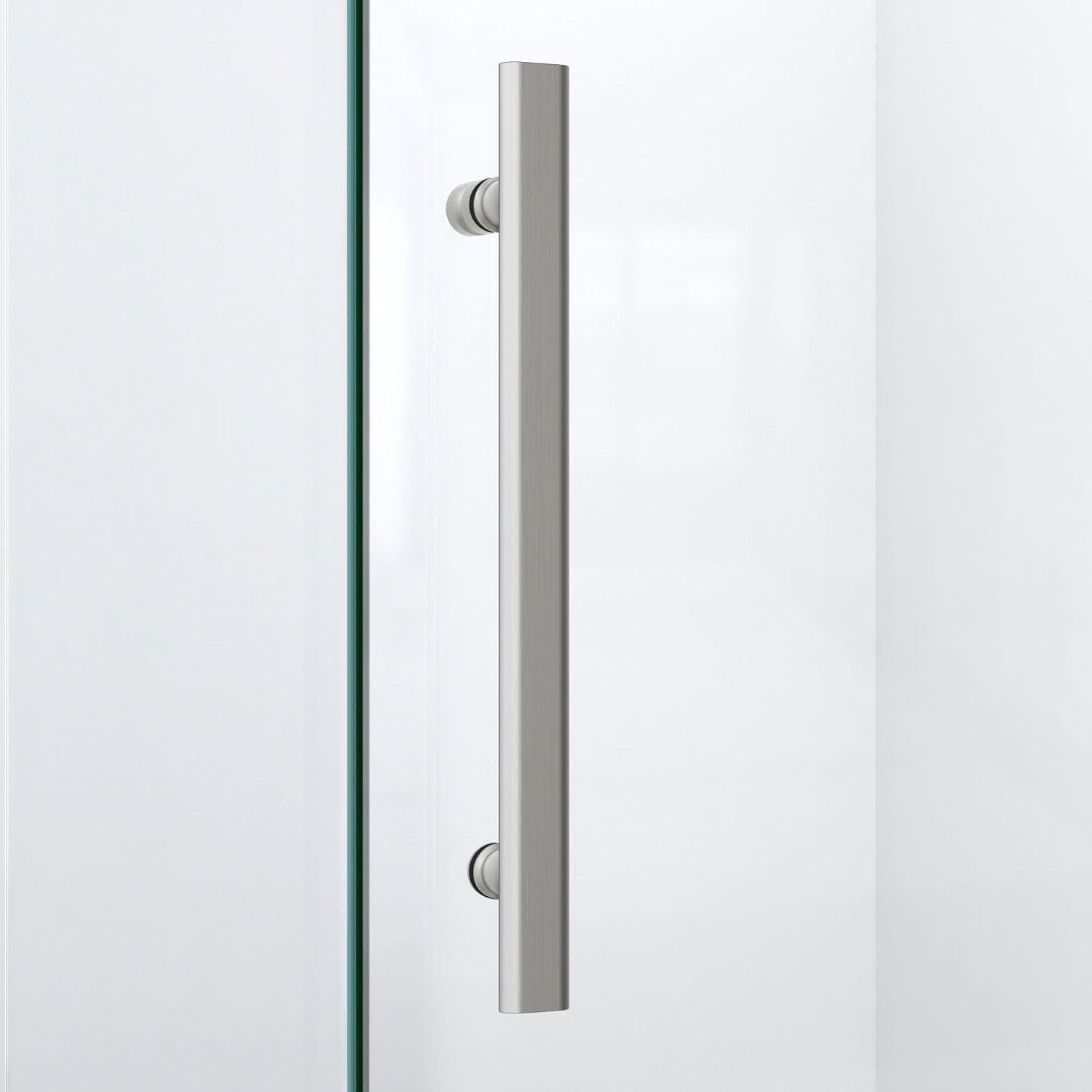 Luxurious Frameless Clear Glass Neo-Angle Shower Enclosure with Bronze Hardware