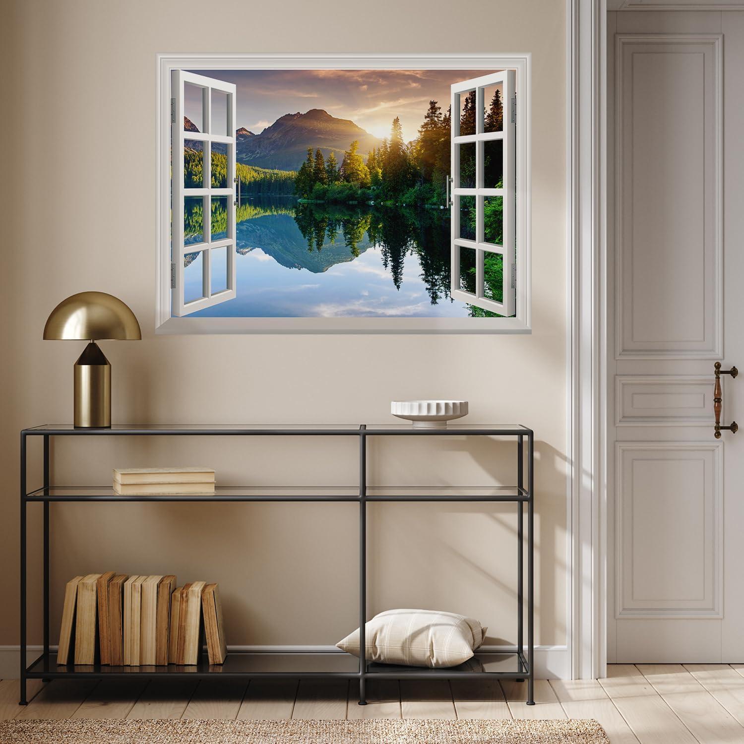 wall26 - Self-Adhesive Wallpaper Large Wall Mural Series (24"x32", Lake and Mountains)