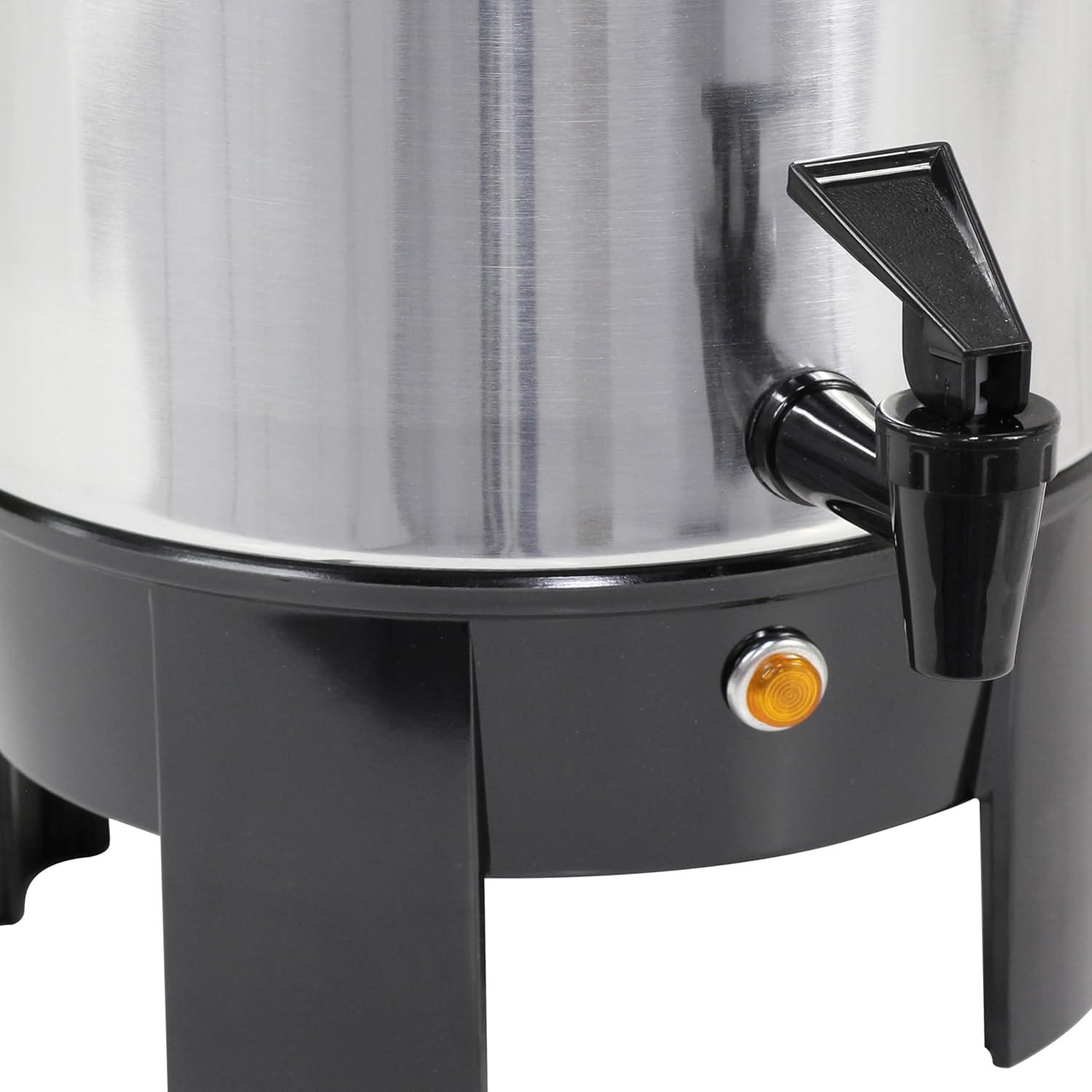 west bend 58002 highly polished aluminum commercial coffee urn features automatic temperature control large capacity with quick brewing easy prep and clean up, 42-cup, silver