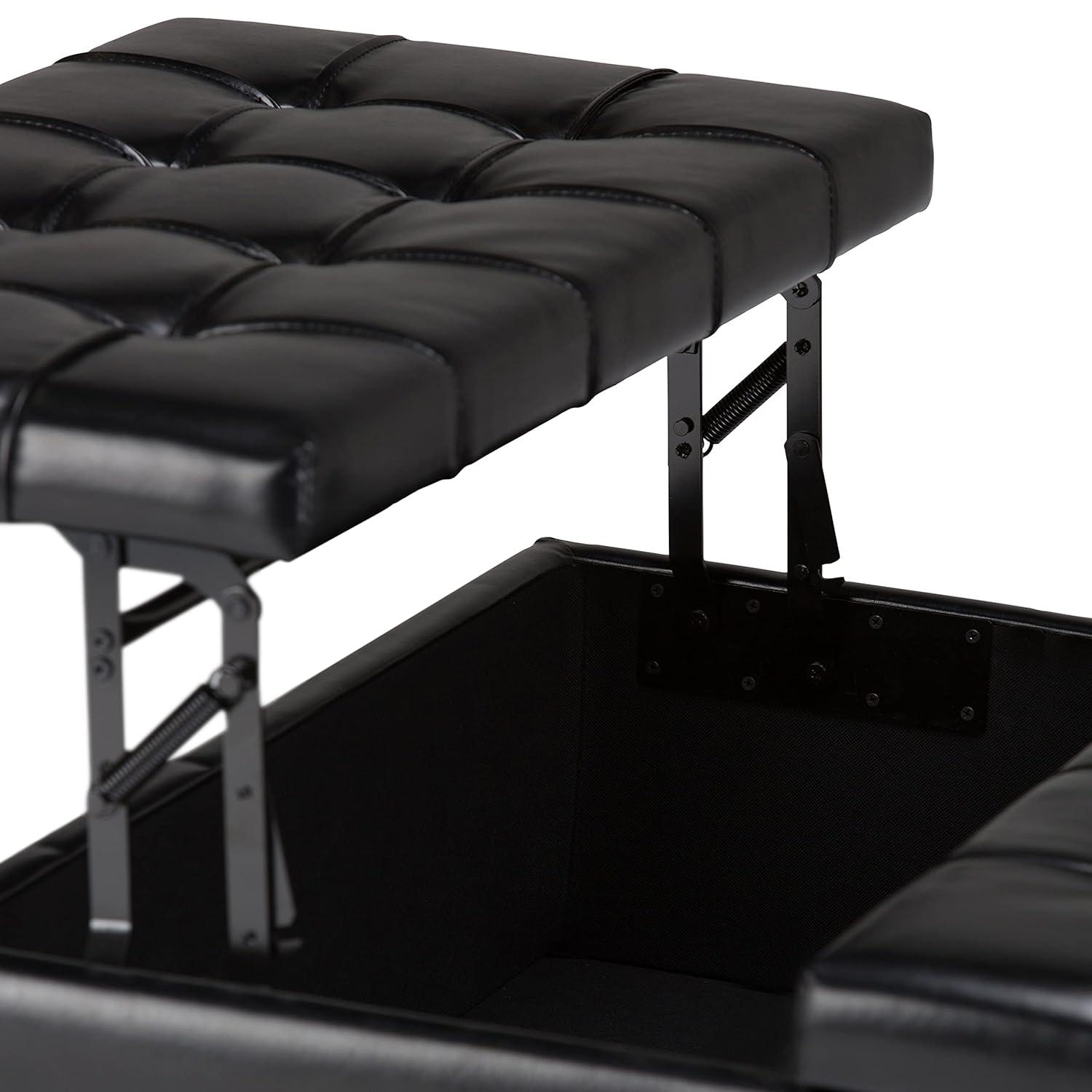 Simpli Home Harrison Coffee Table Storage Ottoman