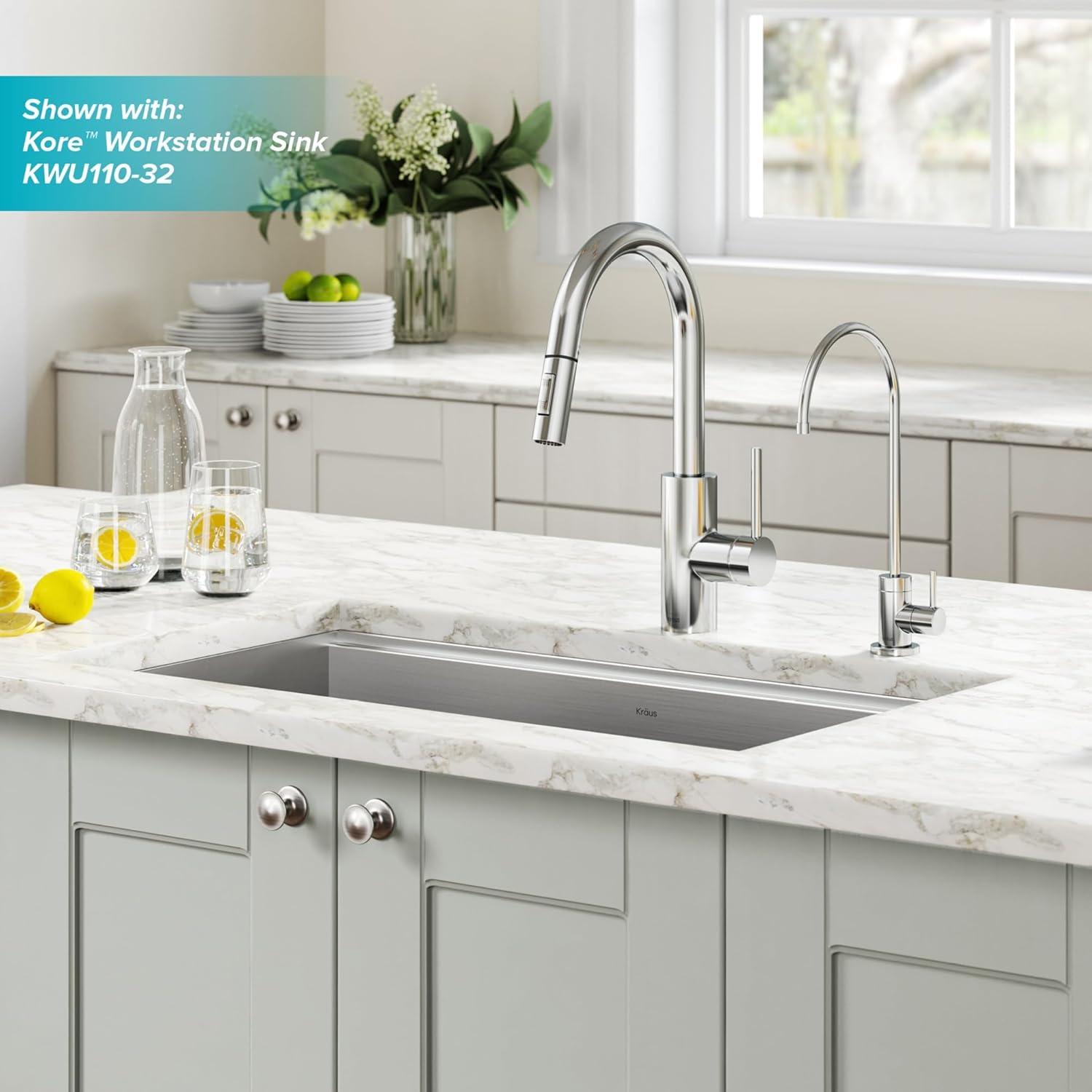 Chrome Modern Pull-Down Kitchen Faucet with Spray