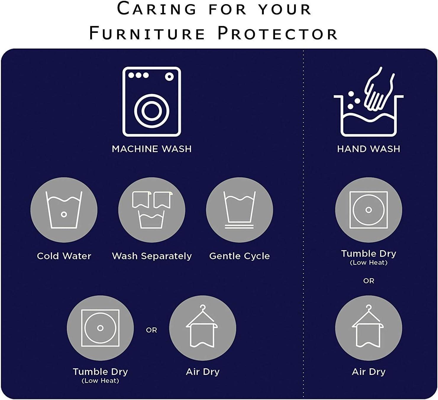 Beige-Taupe Quilted Microfiber Reversible Chair Protector with Pockets