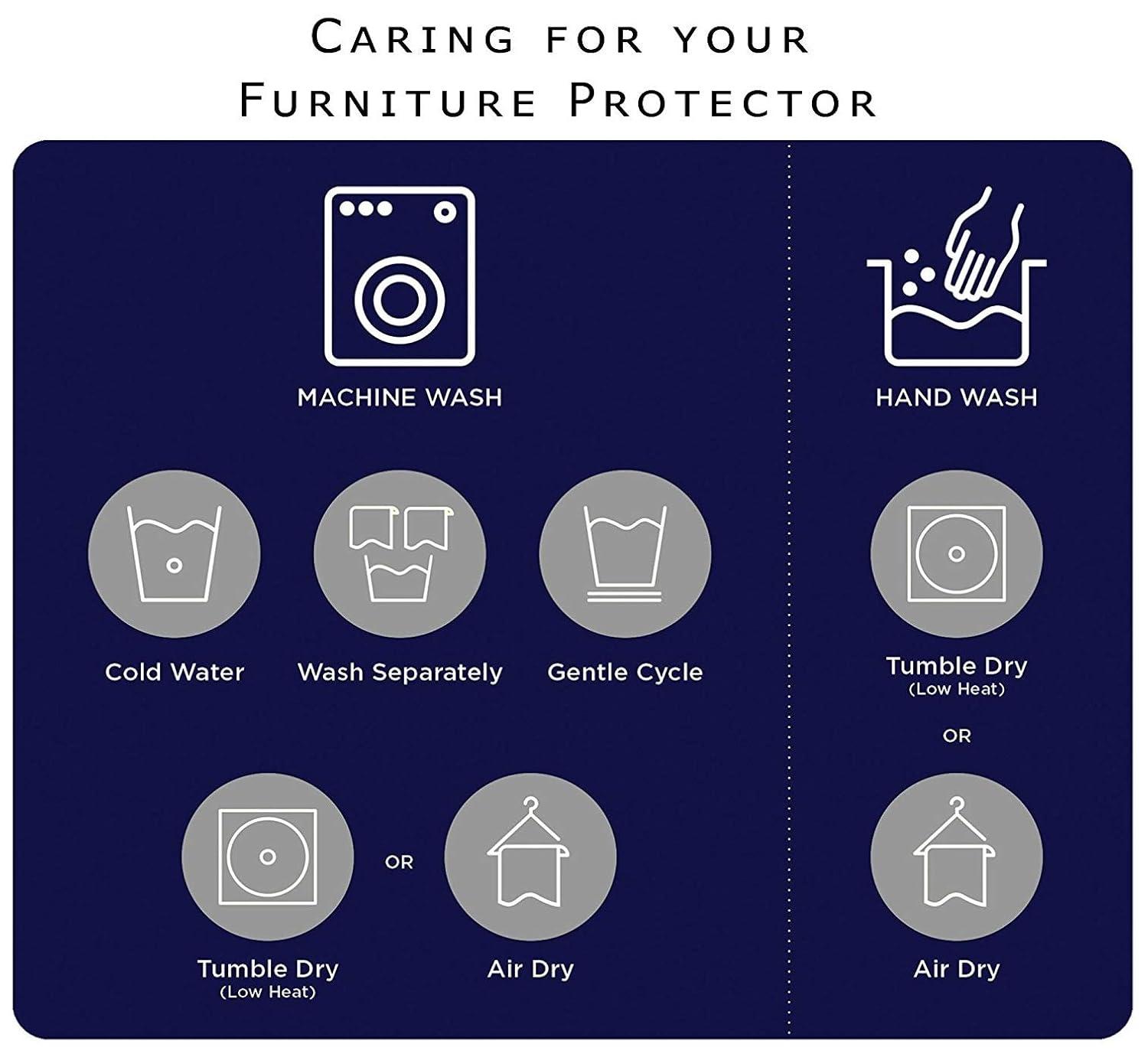 Beige-Taupe Quilted Microfiber Reversible Chair Protector with Pockets