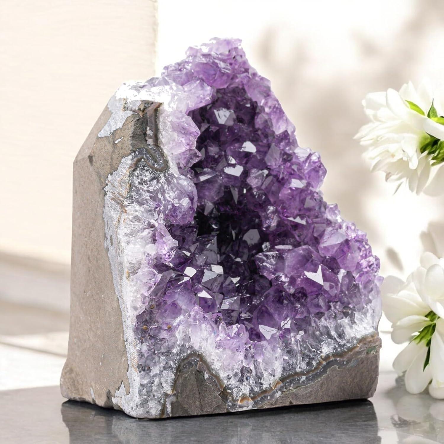 Natural Deep Purple Amethyst Geode Cluster from Uruguay