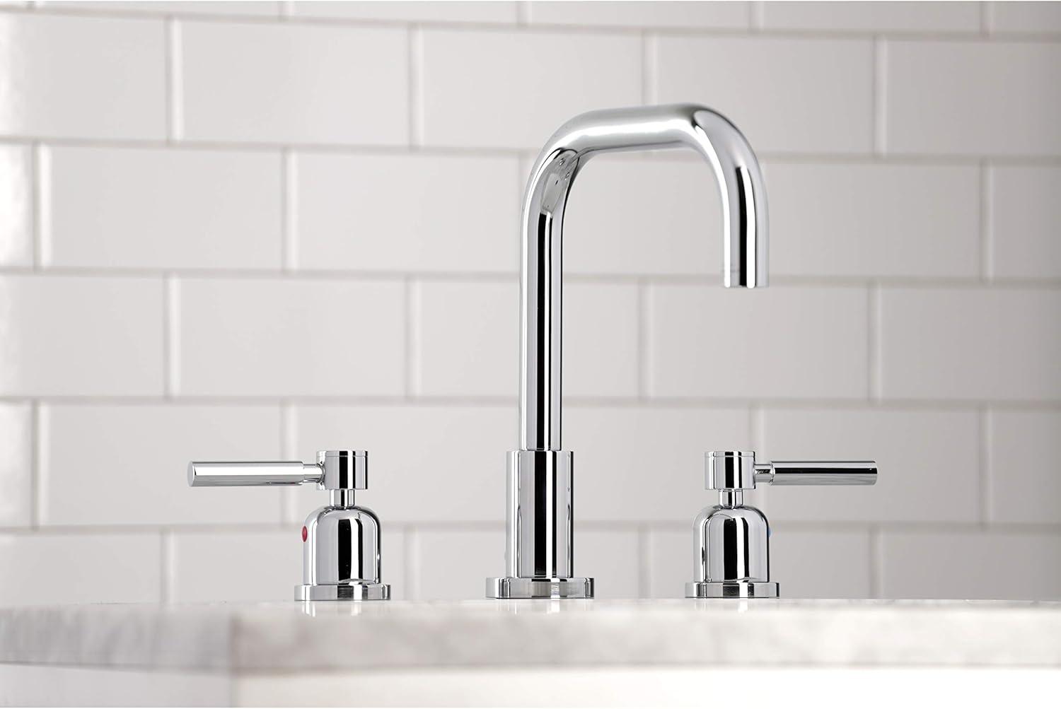 Kingston Brass FSC8931DL Kingston Brass Concord Two-Handle 3-Hole Deck Mount Widespread Bathroom Faucet with Brass Pop-Up Drain