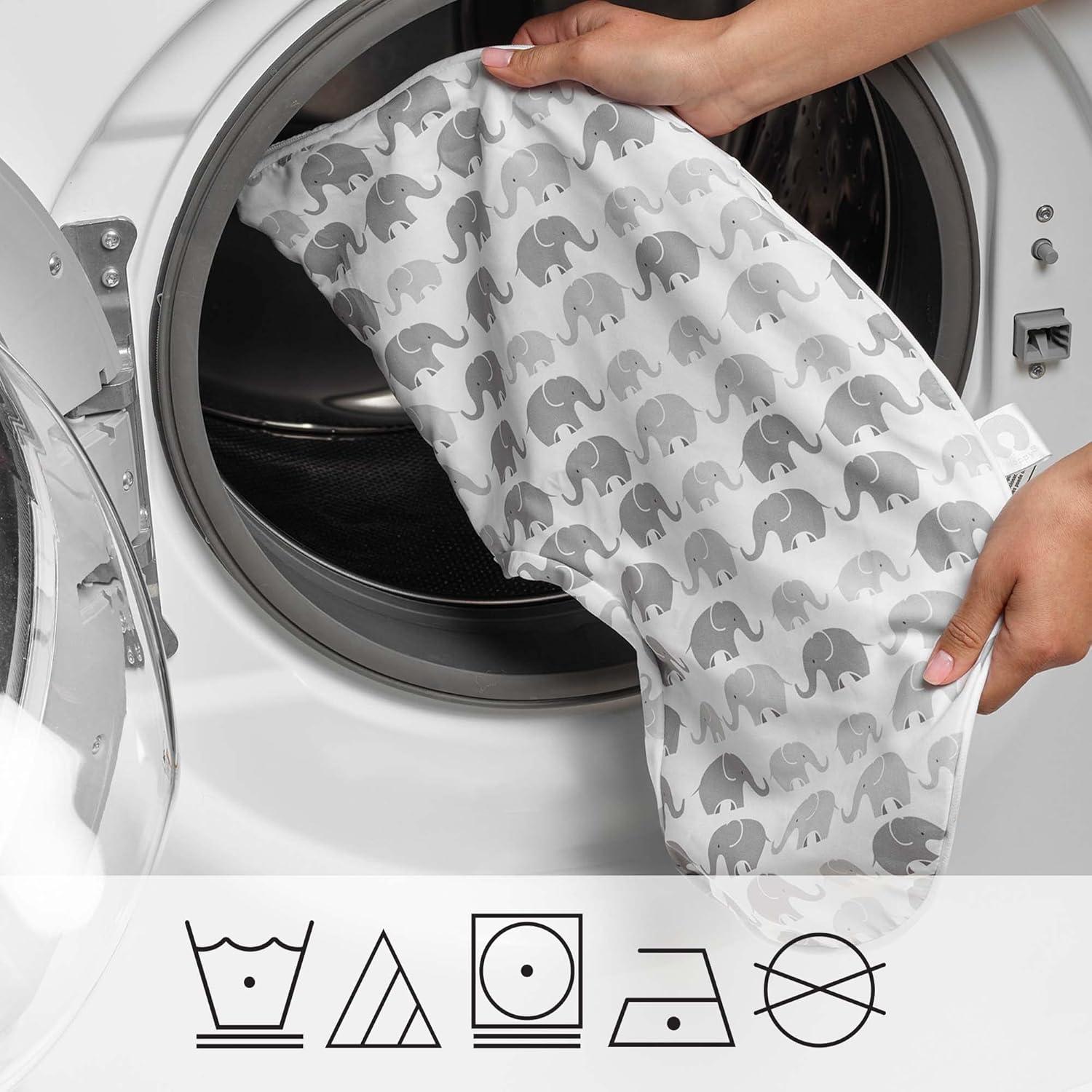 Boppy Nursing Pillow Cover, Premium Quick-Dry Fabric, Gray Elephants, Fits The Original Support Boppy Pillow for Breastfeeding and Bottle Feeding, Cover Only