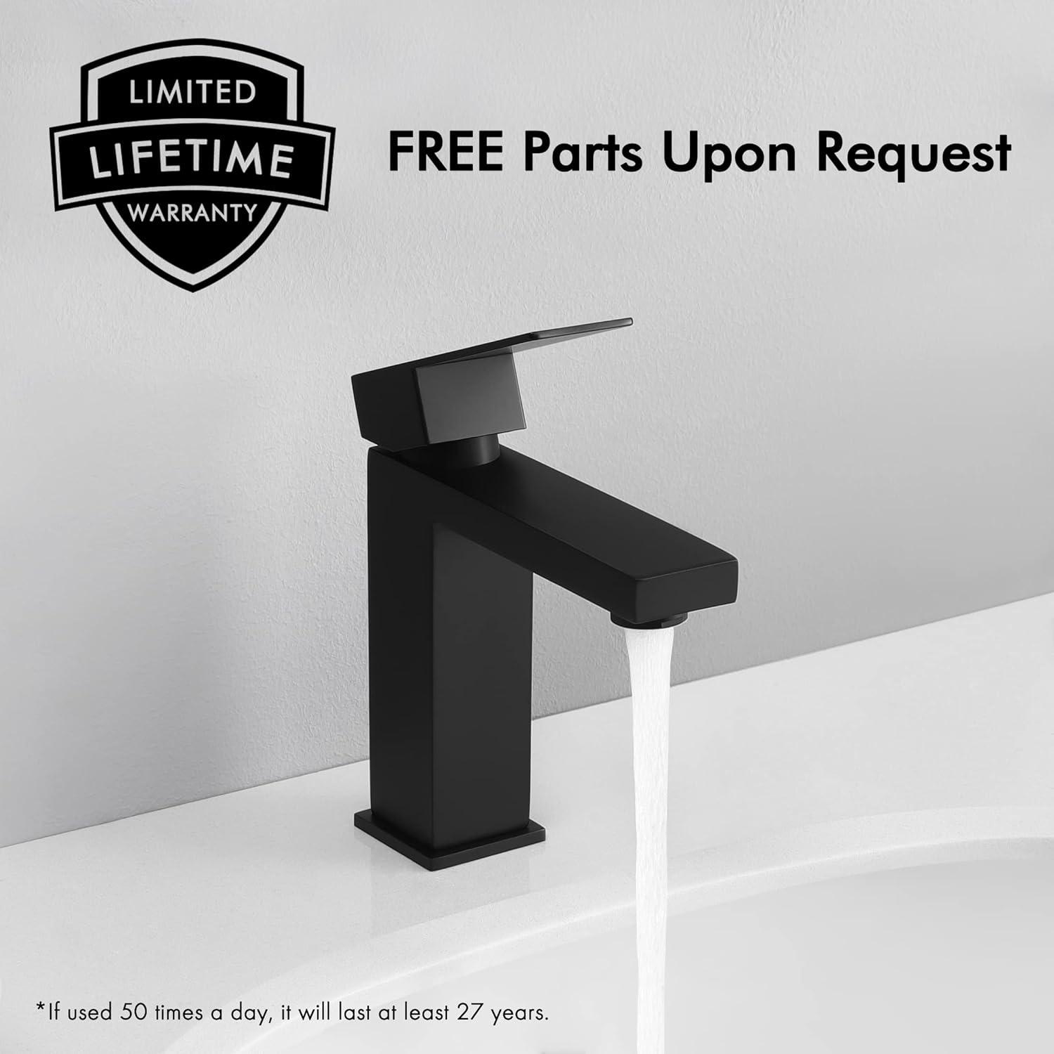 Matte Black Stainless Steel Single Handle Bathroom Faucet