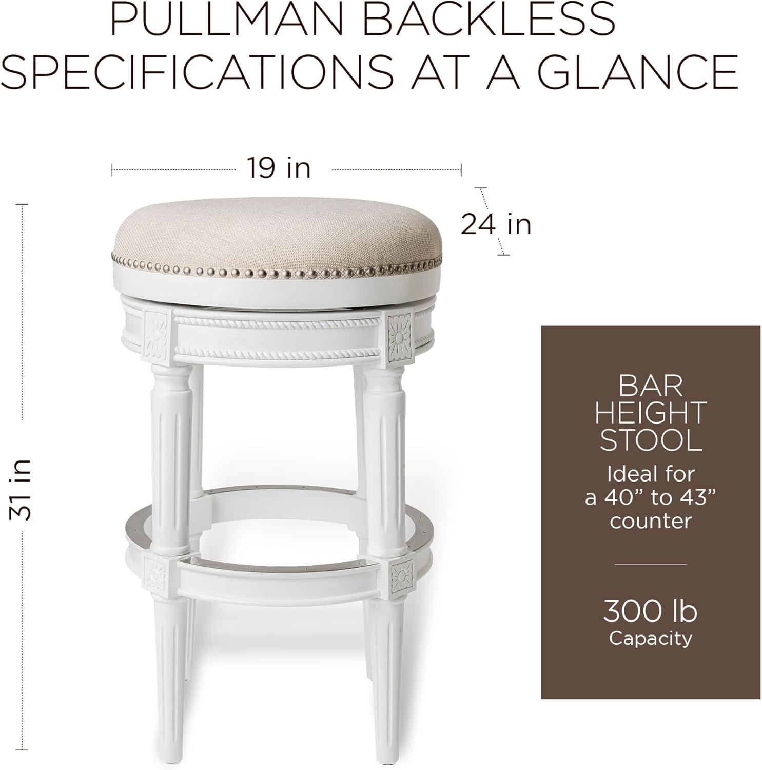 Maven Lane Pullman Backless Bar Stool with Fabric Upholstery