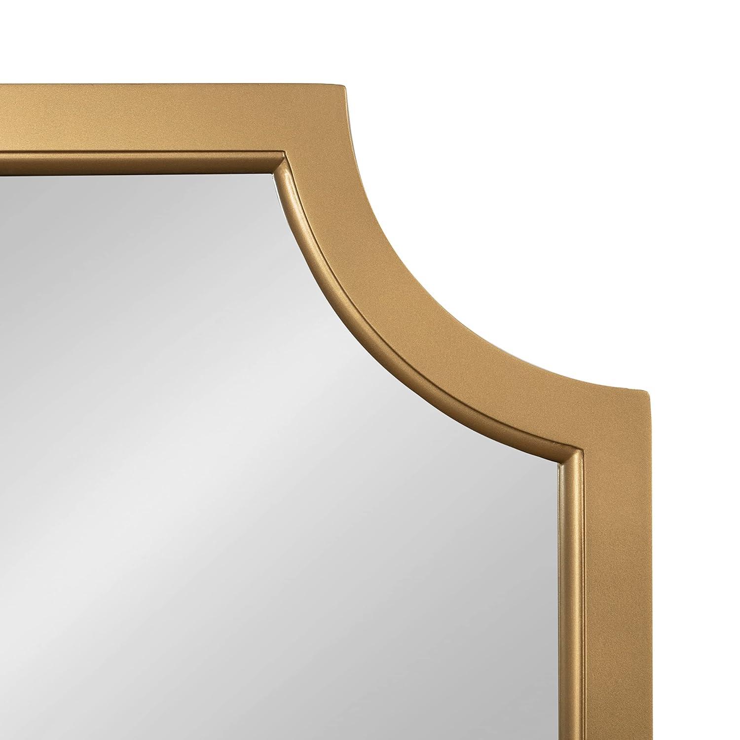 Kate & Laurel All Things Decor 24"x24" Hogan Framed Scallop Wall Mirror Gold: Modern Square No Assembly Required