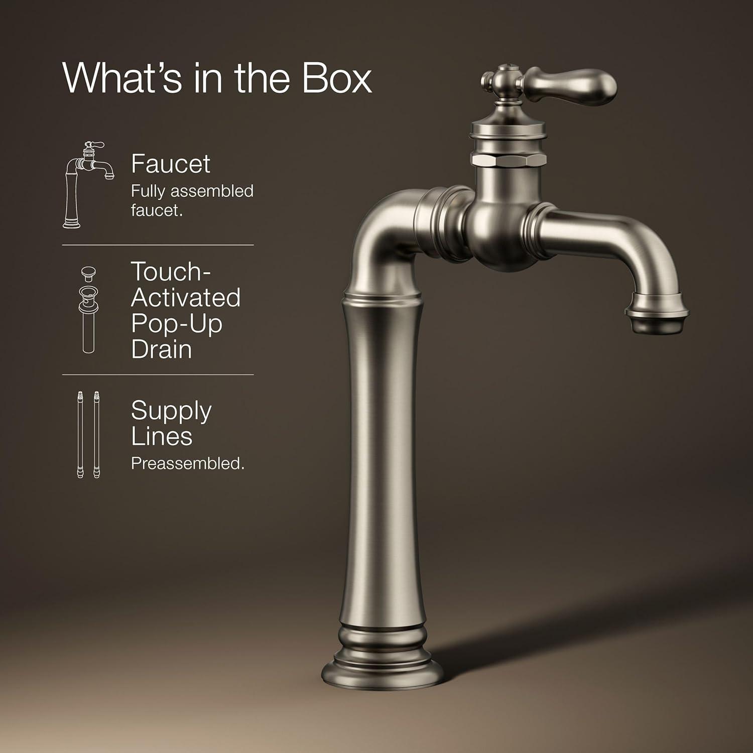 Artifacts Gentleman's Single Hole Bathroom Faucet with Drain Assemby