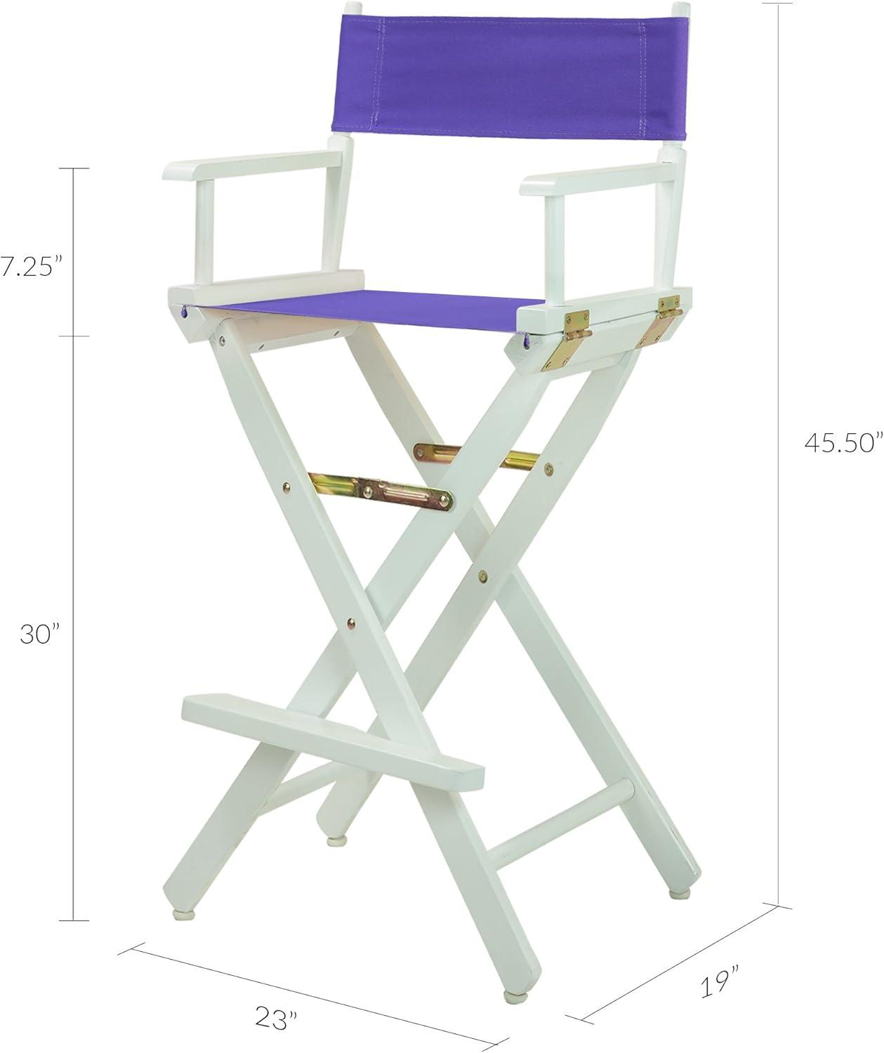 "30" Director's Chair White Frame-Purple Canvas"