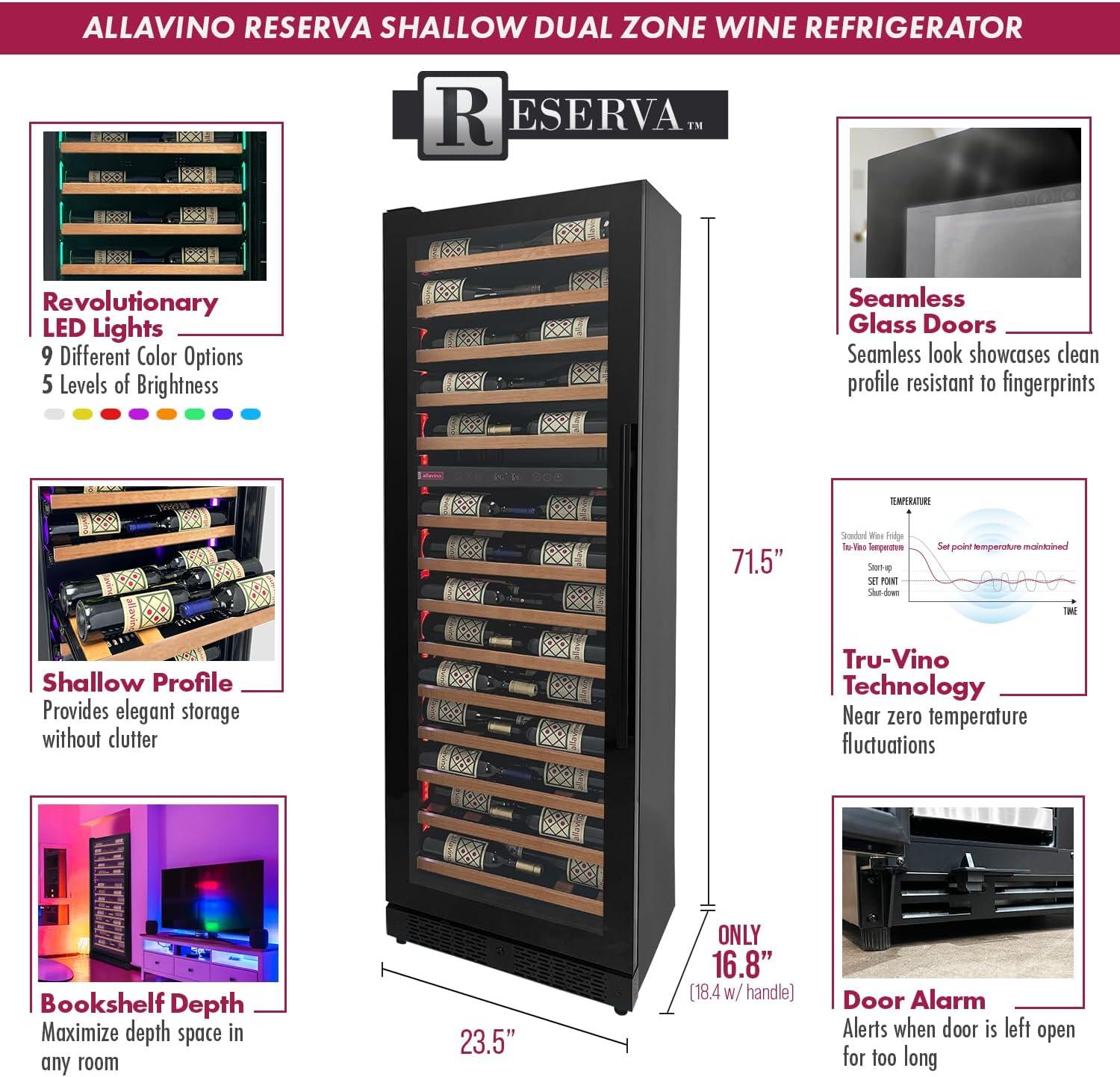 Allavino Allavino Dual Zone 23.5'' Freestanding 67 Bottle Wine Refrigerator