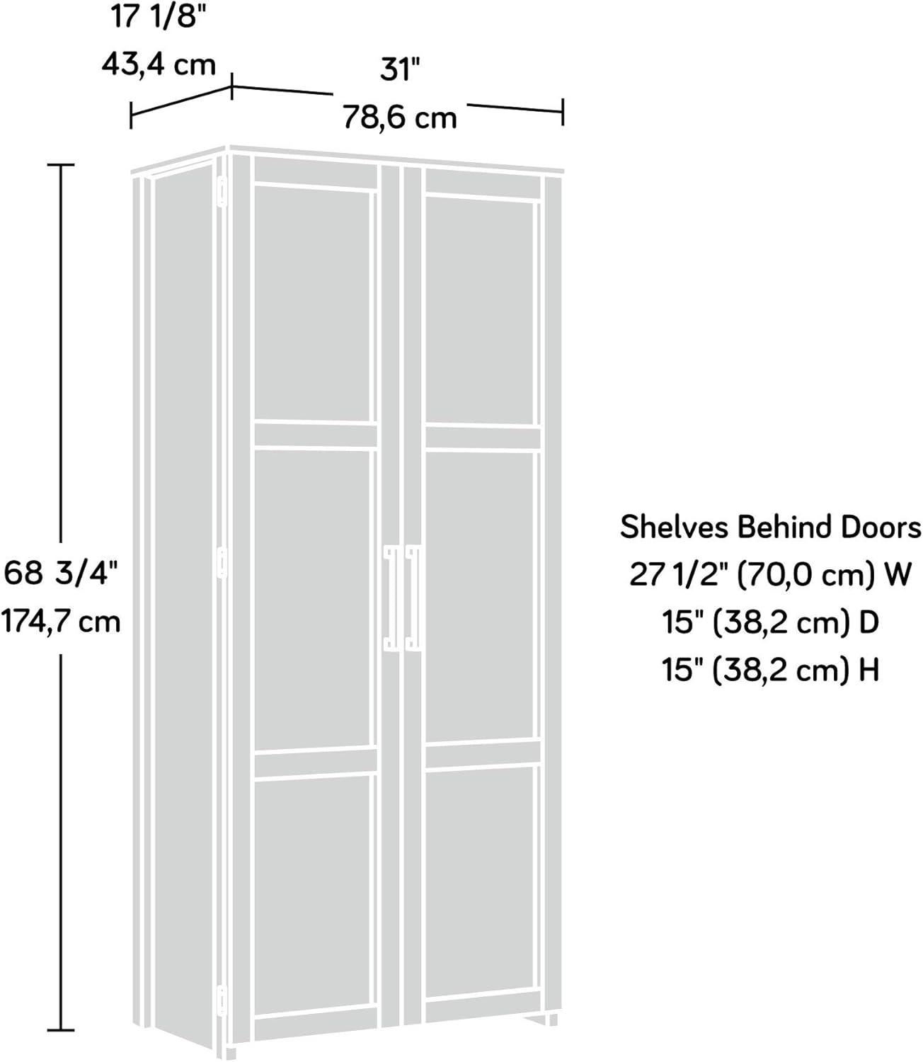 White Freestanding 69" Storage Cabinet with Adjustable Shelving