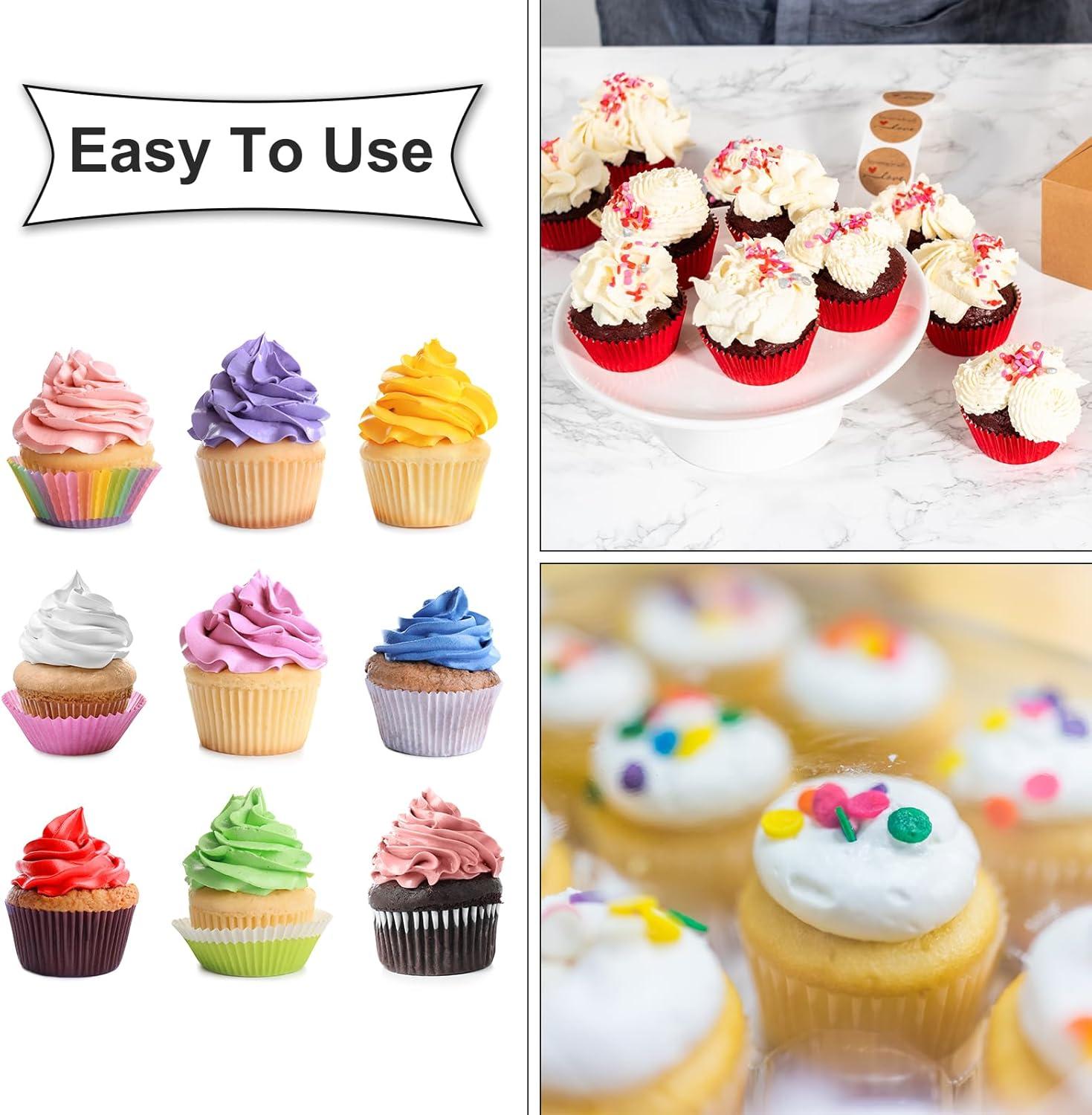 Standard Pink Cupcake Liners 100 Pcs:Pink Cupcake Muffin Liners,Grease-Proof Paper Baking Cups,No Smell Food Grade Baking Cups Paper