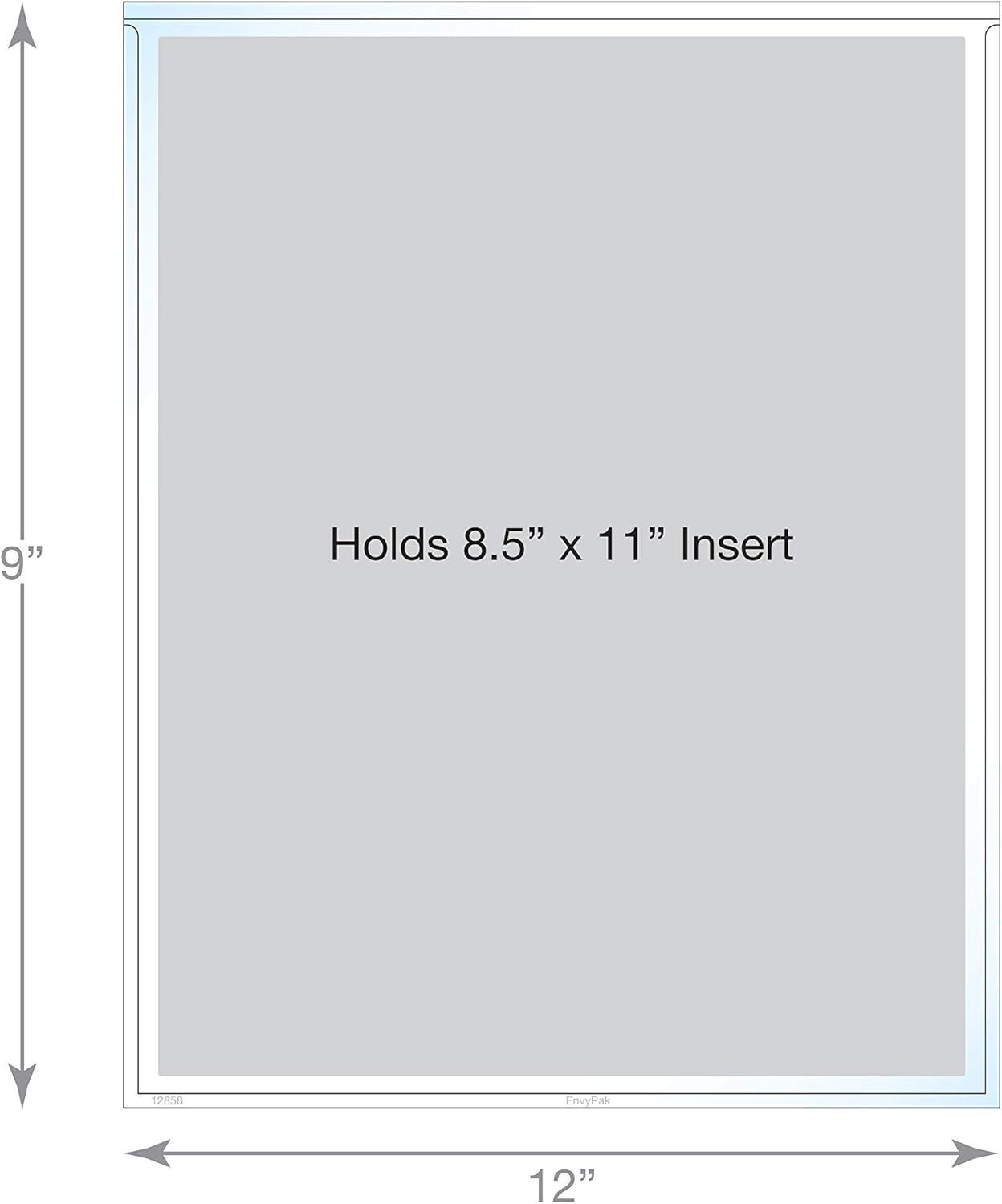 EnvyPak Bolsillos Superiores para Carpetas de Carga de 8,5 x 11 Pulgadas, Transparentes, 50 Unidades