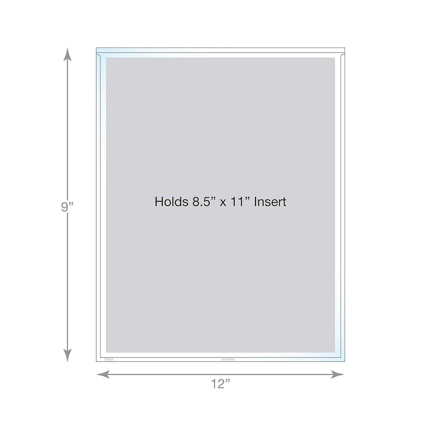 EnvyPak Bolsillos Superiores para Carpetas de Carga de 8,5 x 11 Pulgadas, Transparentes, 50 Unidades