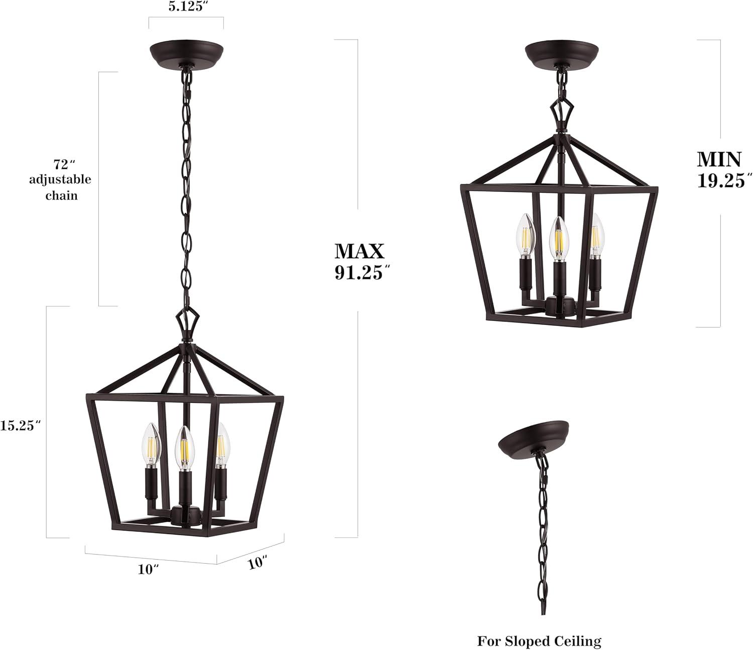 Ojai 10" LED Lantern Pendant in Oil Rubbed Bronze with Adjustable Chain