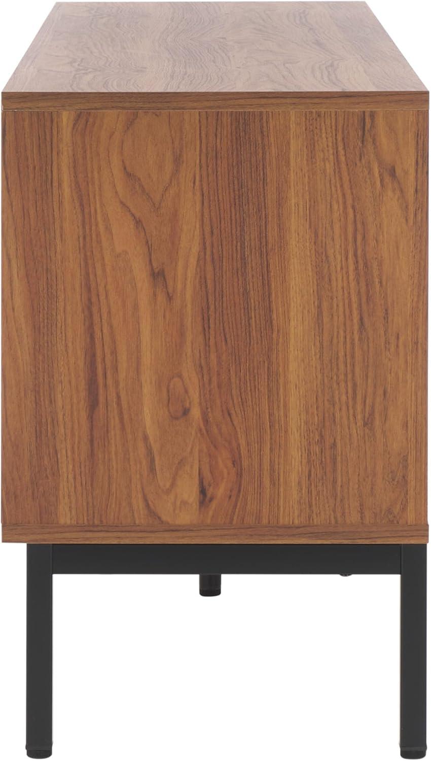Lylia 4 Door Media Stand - MED9623 - Walnut/Black - Safavieh