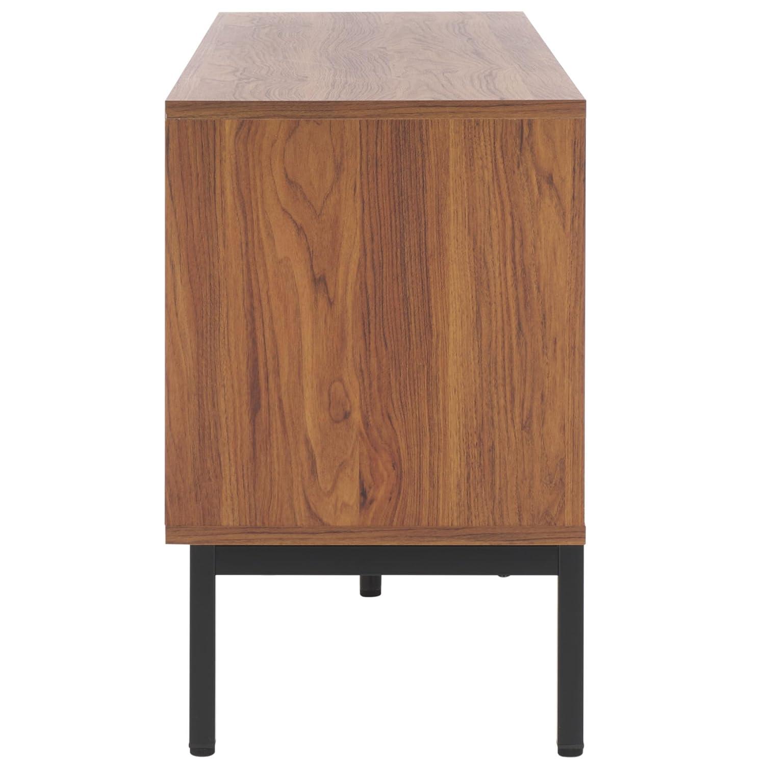 Lylia 4 Door Media Stand - MED9623 - Walnut/Black - Safavieh