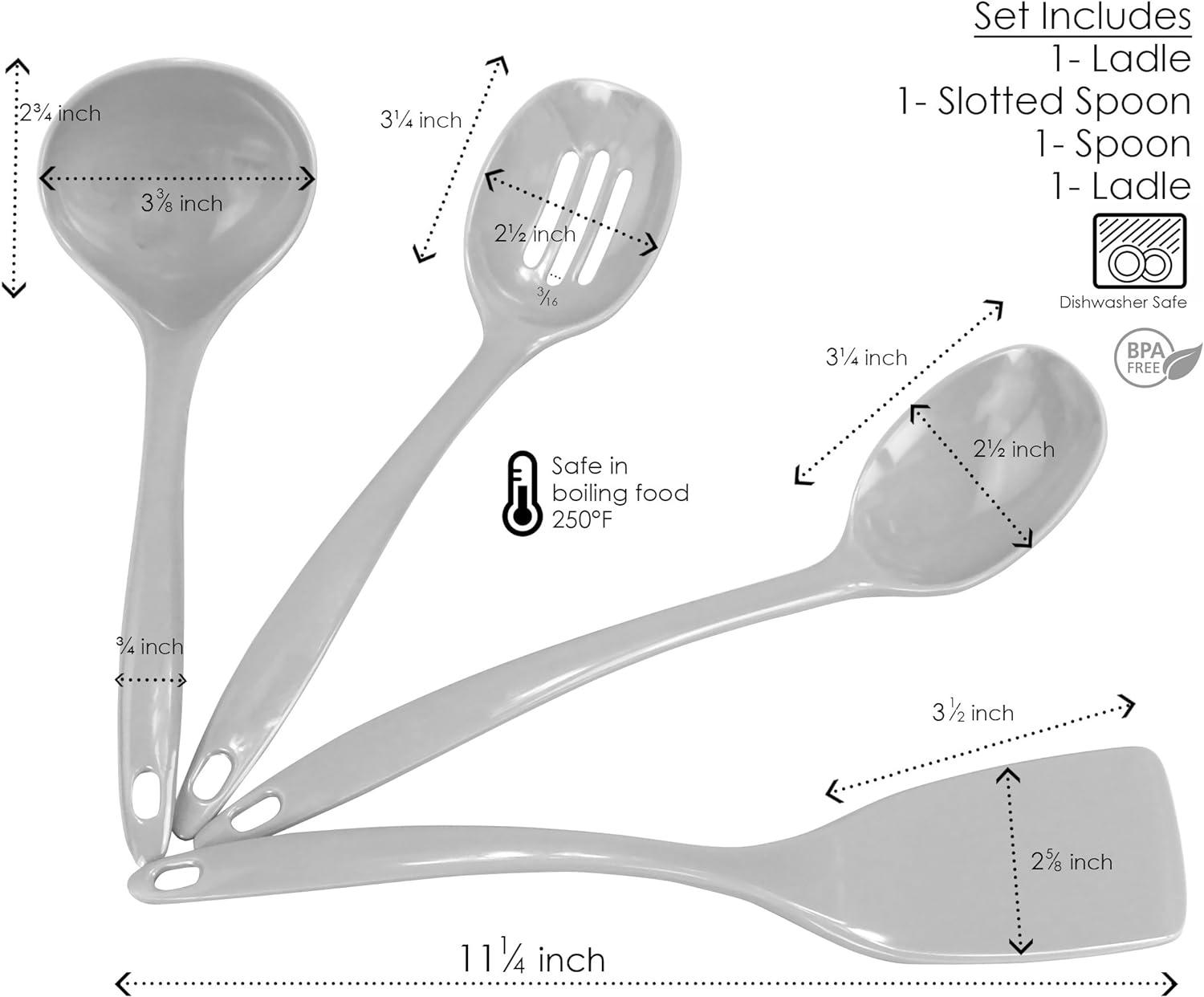 Calypso Basics by Reston Lloyd, 4pc Melamine Utensil Set, Seafoam