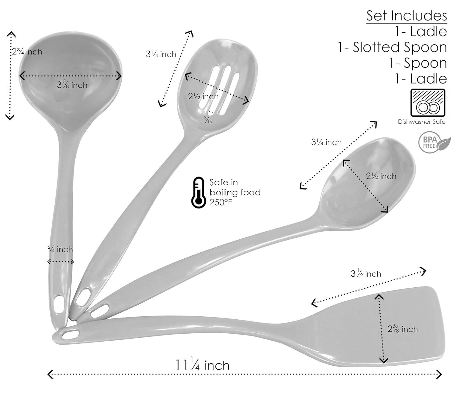 Calypso Basics by Reston Lloyd, 4pc Melamine Utensil Set, Seafoam