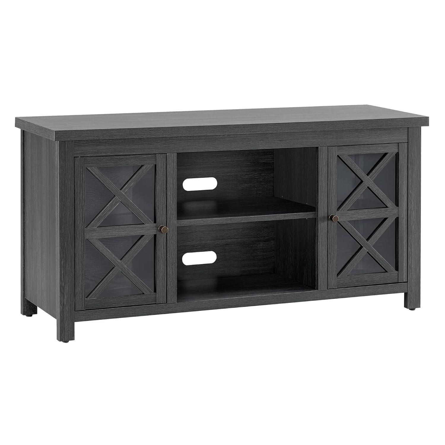 Evelyn&Zoe Colton Rectangular TV Stand for TV's up to 55", Charcoal Gray