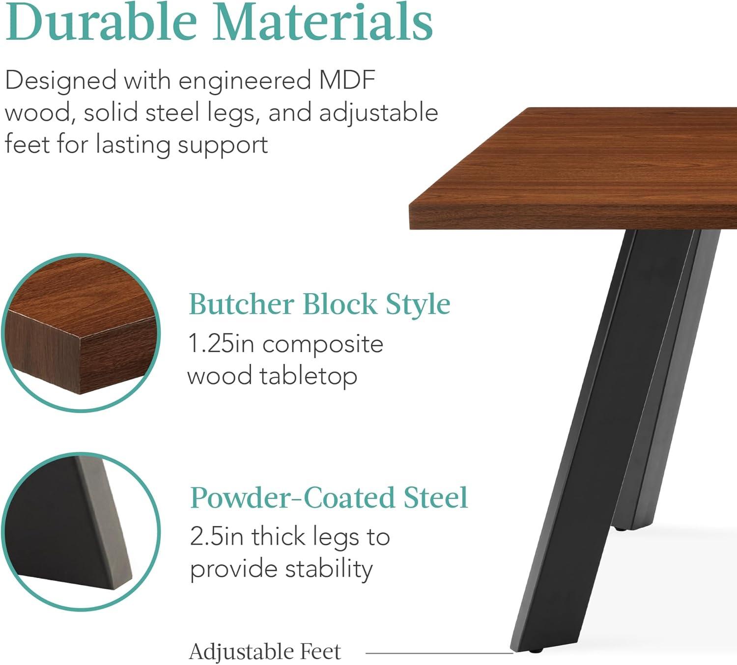 George Oliver Joglar 47 to 63in Modern Extendable Dining Table for 2-6 People w/ Leaf Extension, 2 Locks