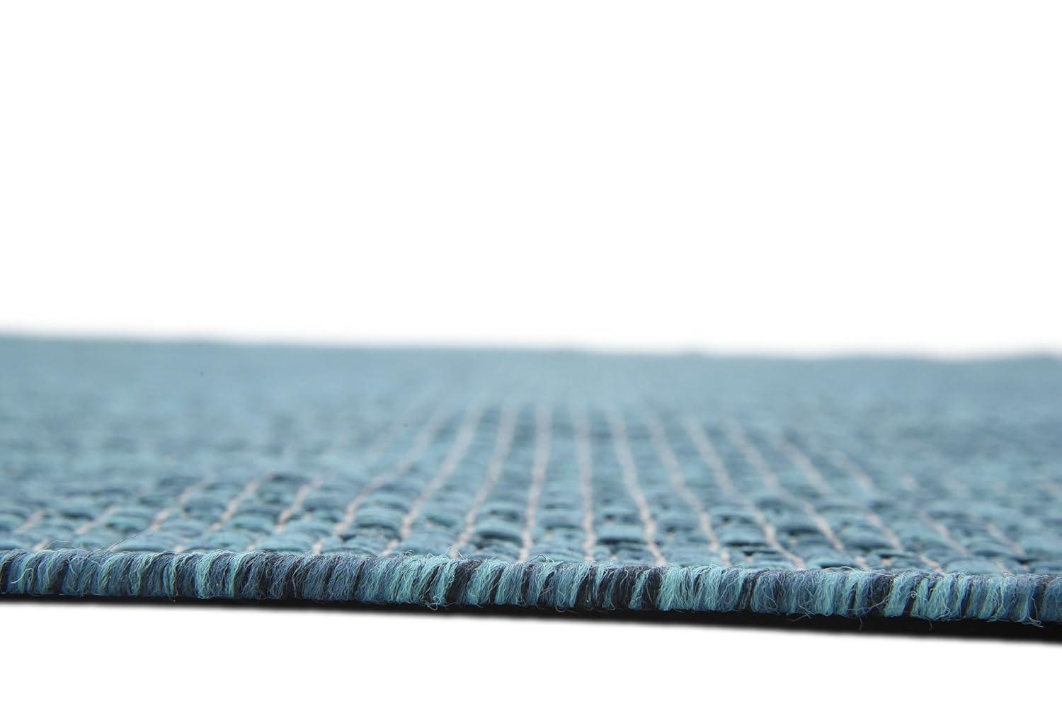 Unique Loom 9' 0 x 12' 2 Rectangle Indoor/Outdoor Solid Teal Area Rug