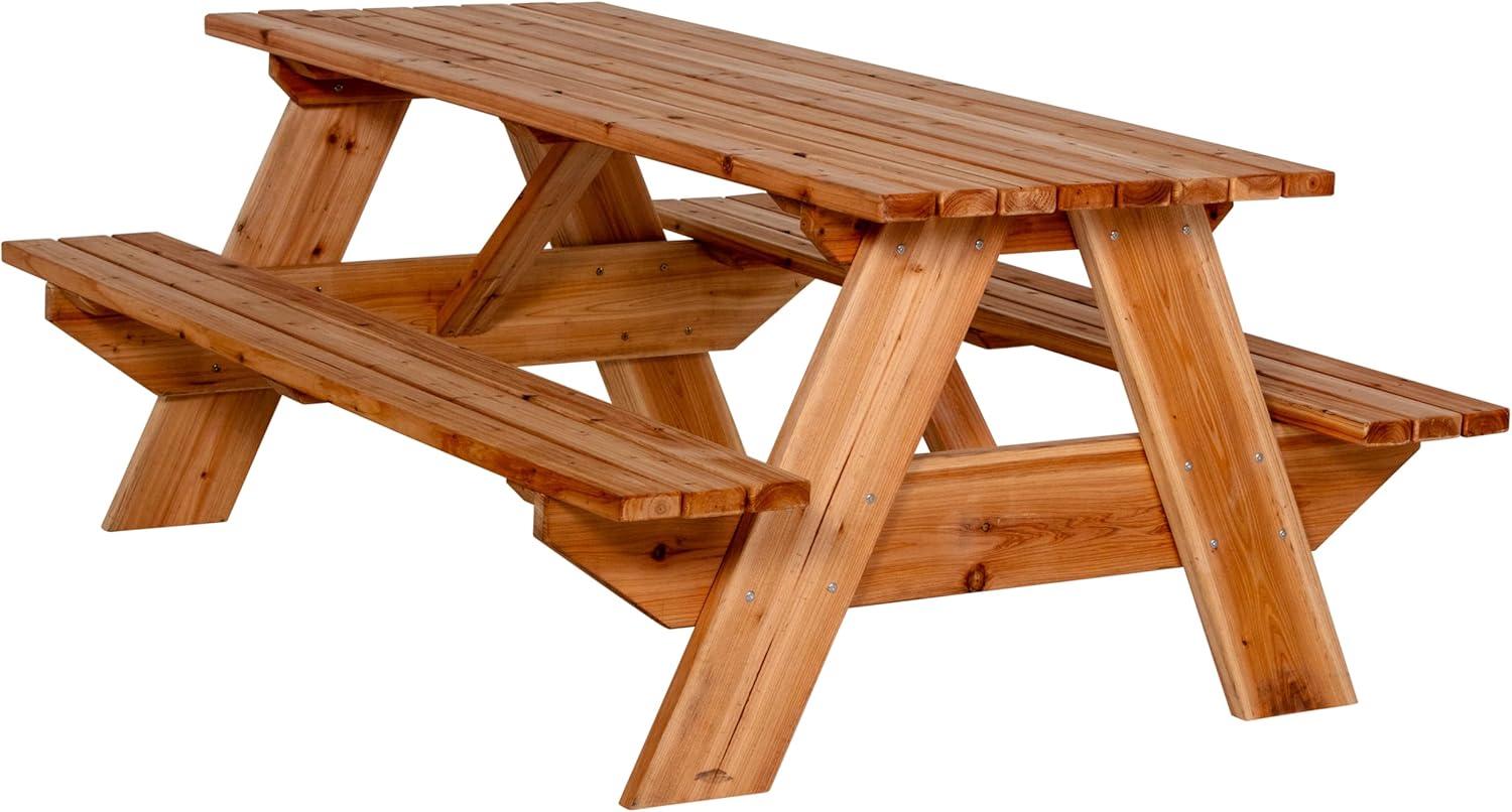 Rectangular Cedar Outdoor Picnic Table