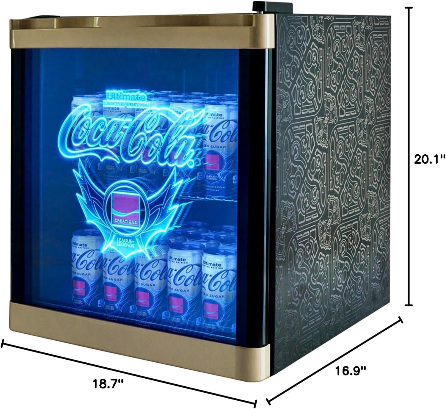 Limited Edition Black and Gold Gaming Mini Fridge with LED Lighting